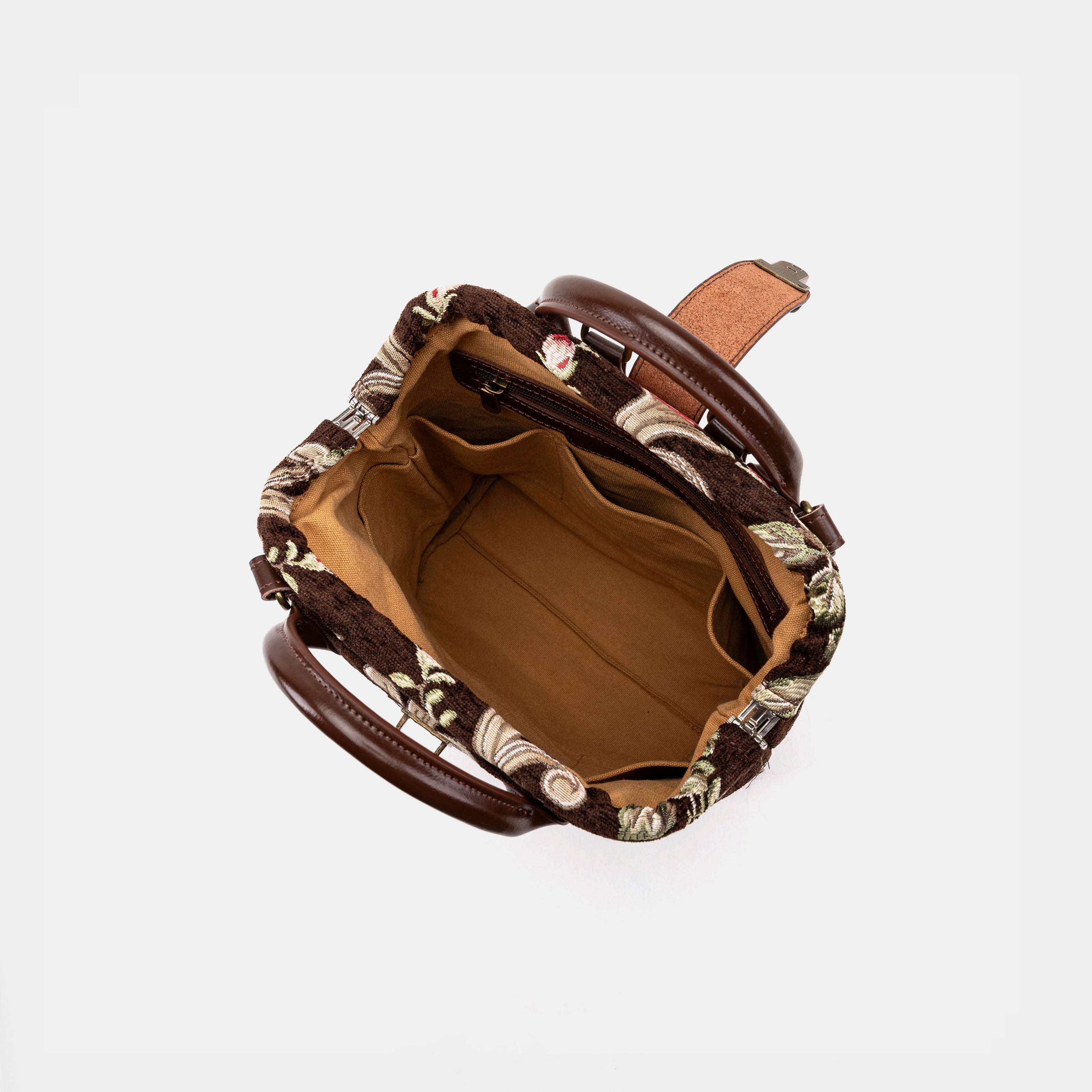 Baroque Garden Brown Carpet Everyday Backpack Carpetbag of America inside