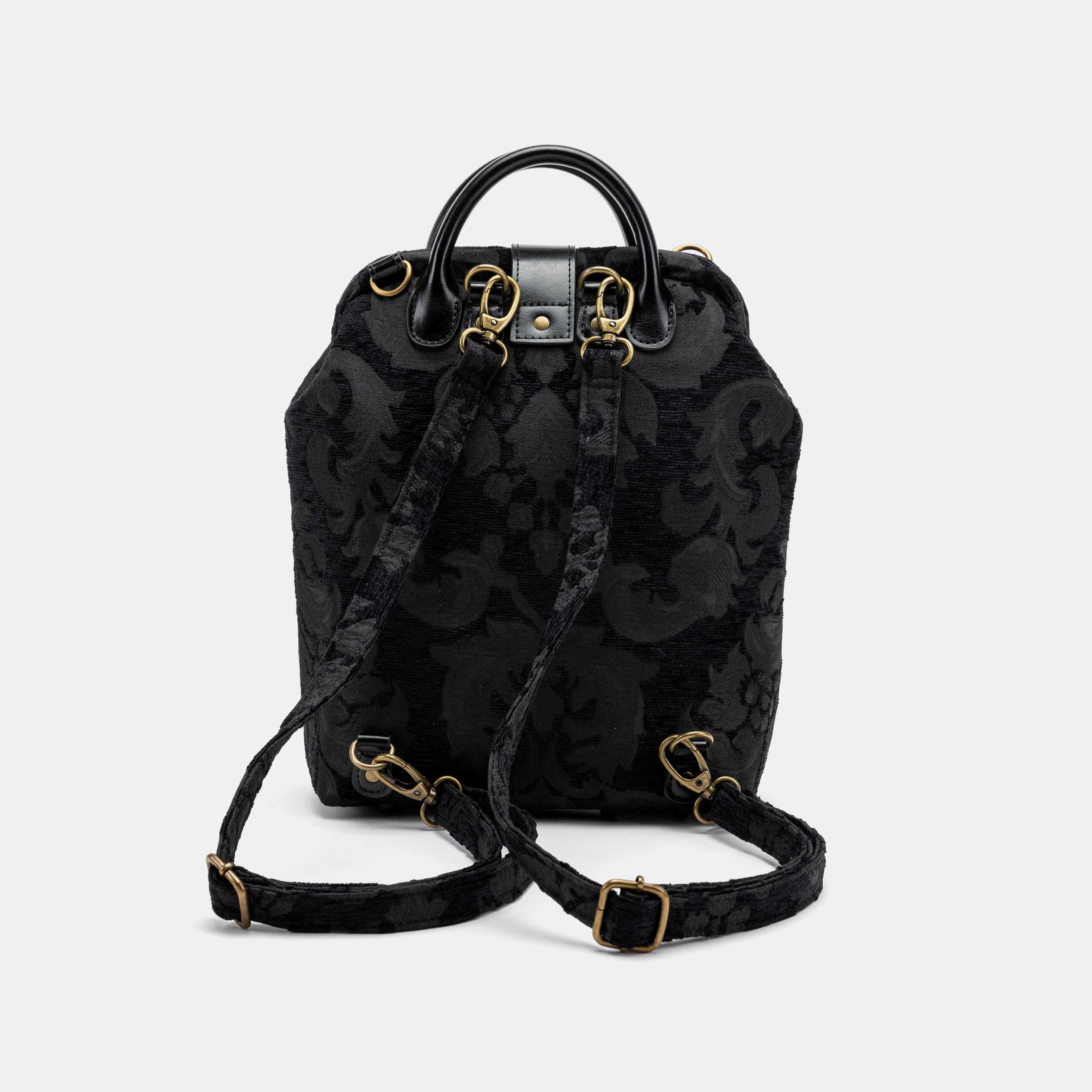 Victorian Blossom Black/Black Carpet Everyday Backpack Carpetbag of America back