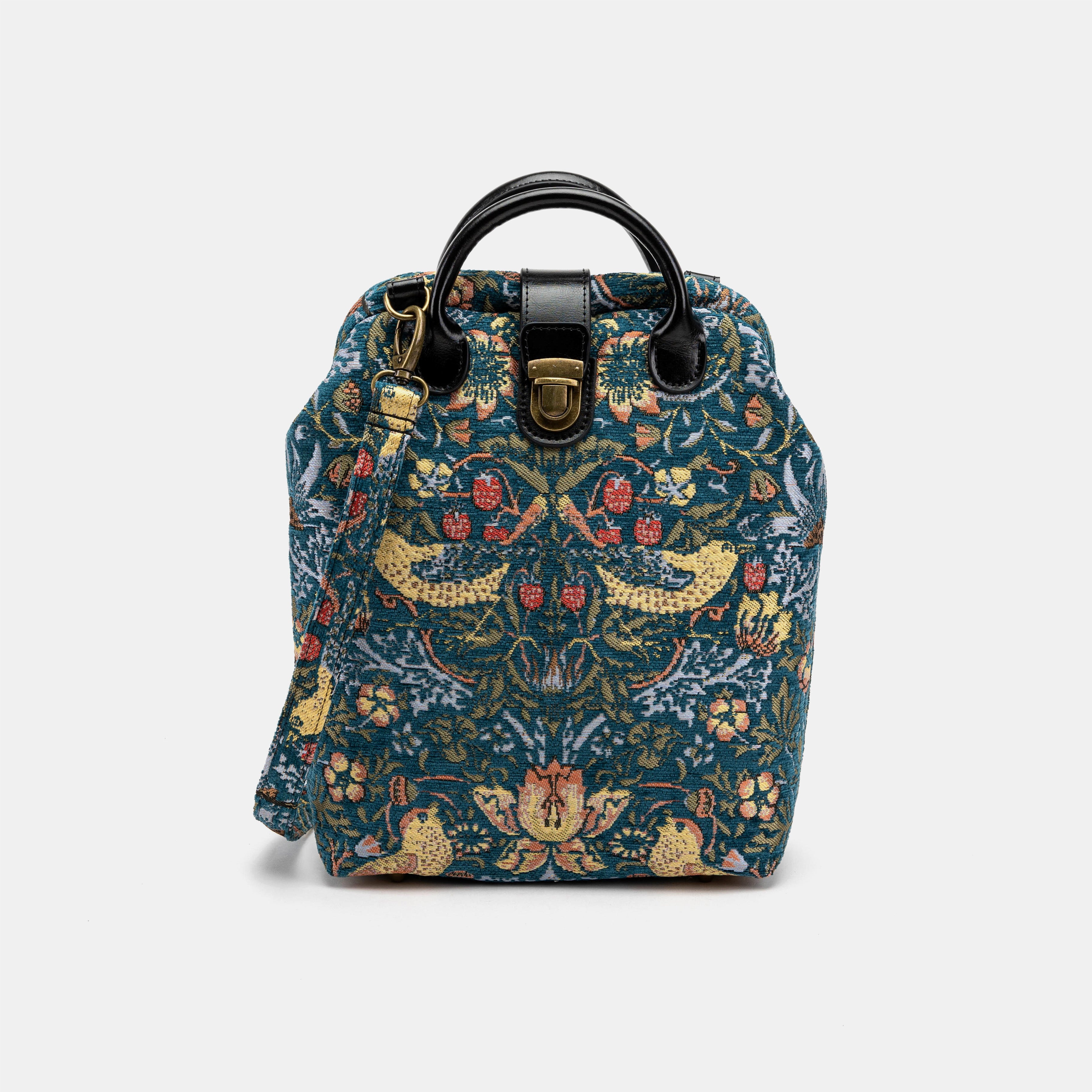 William Morris Strawberry Thief Carpet Everyday Backpack Carpetbag of America with shoulder strap