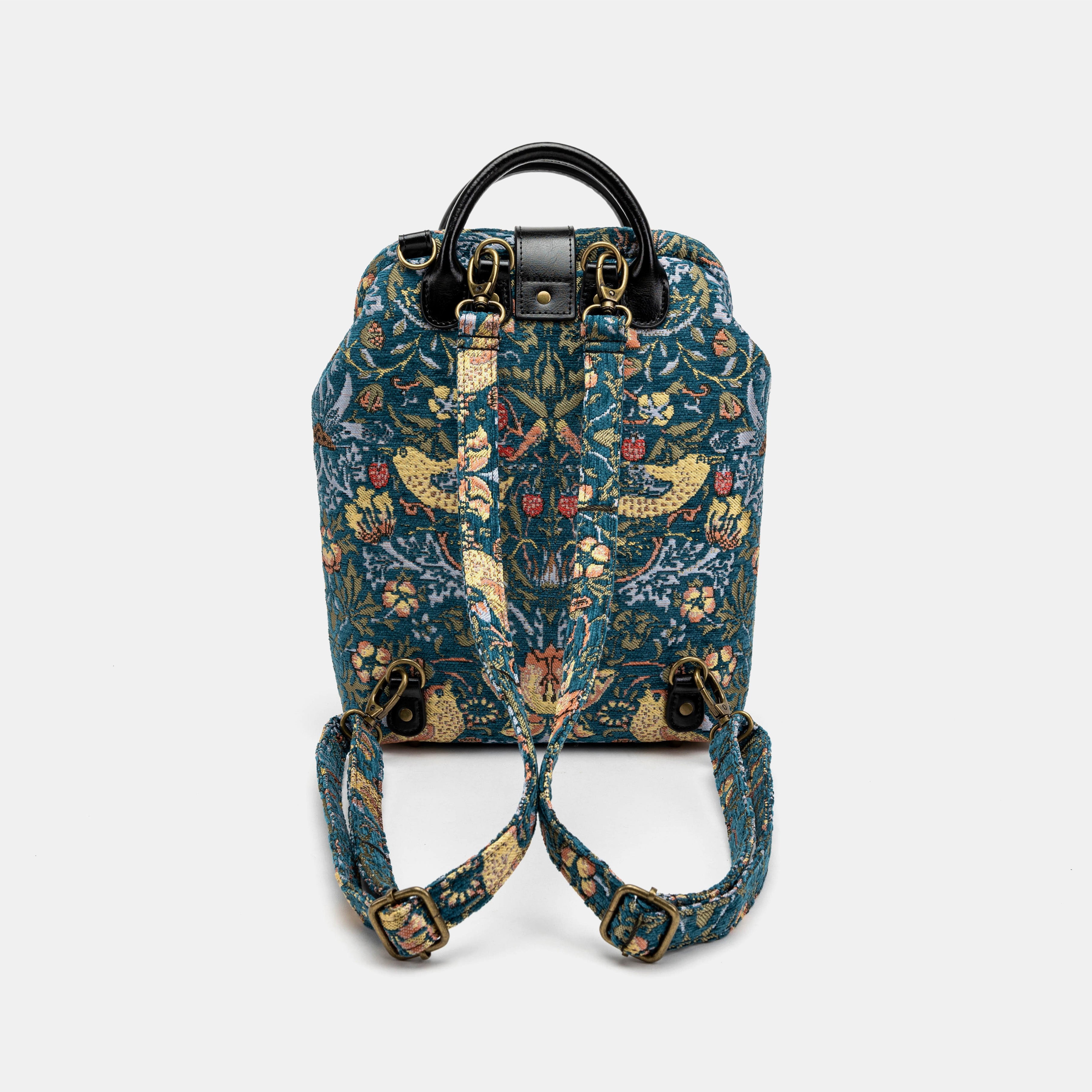 William Morris Strawberry Thief Carpet Everyday Backpack Carpetbag of America back