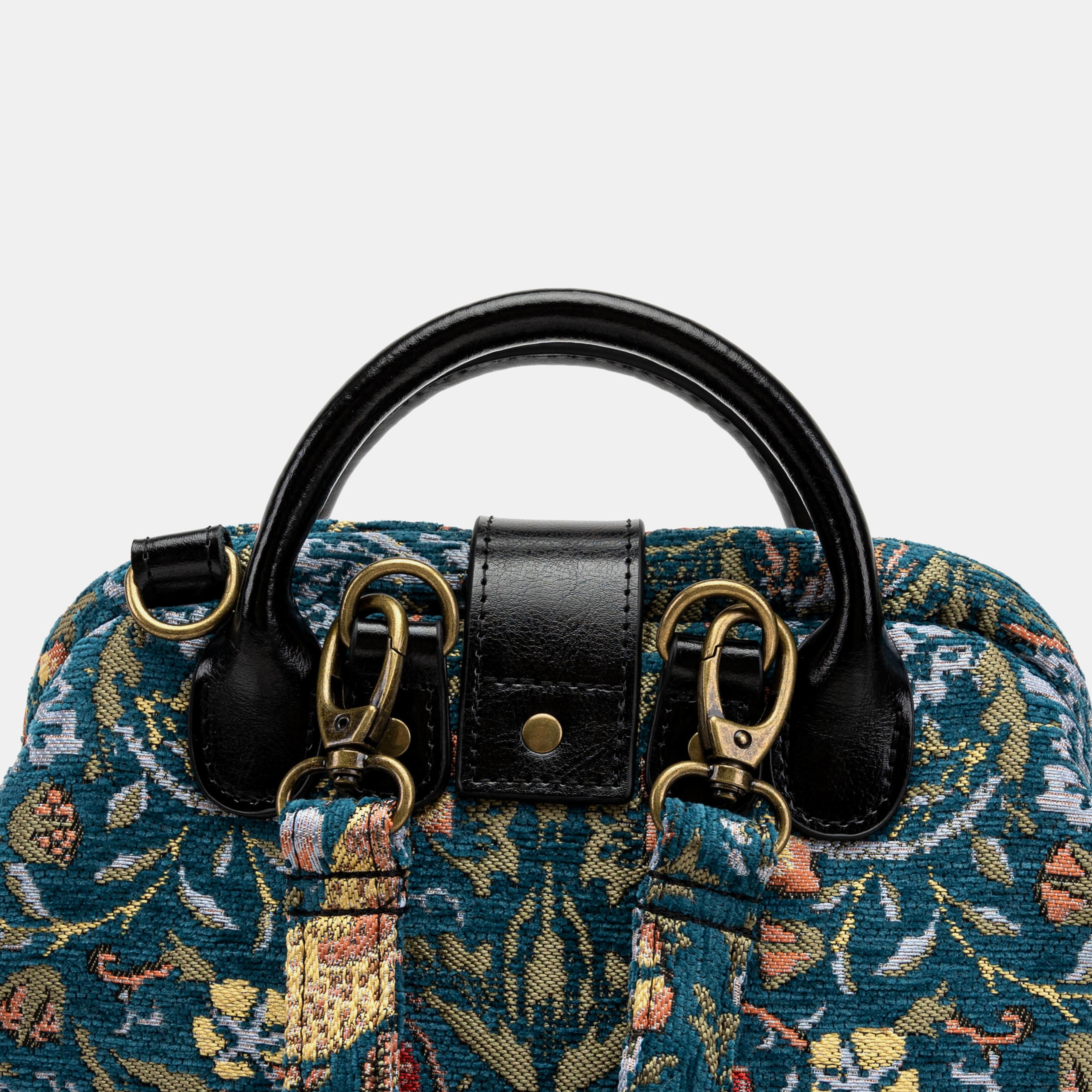 William Morris Strawberry Thief Carpet Everyday Backpack Carpetbag of America back detail