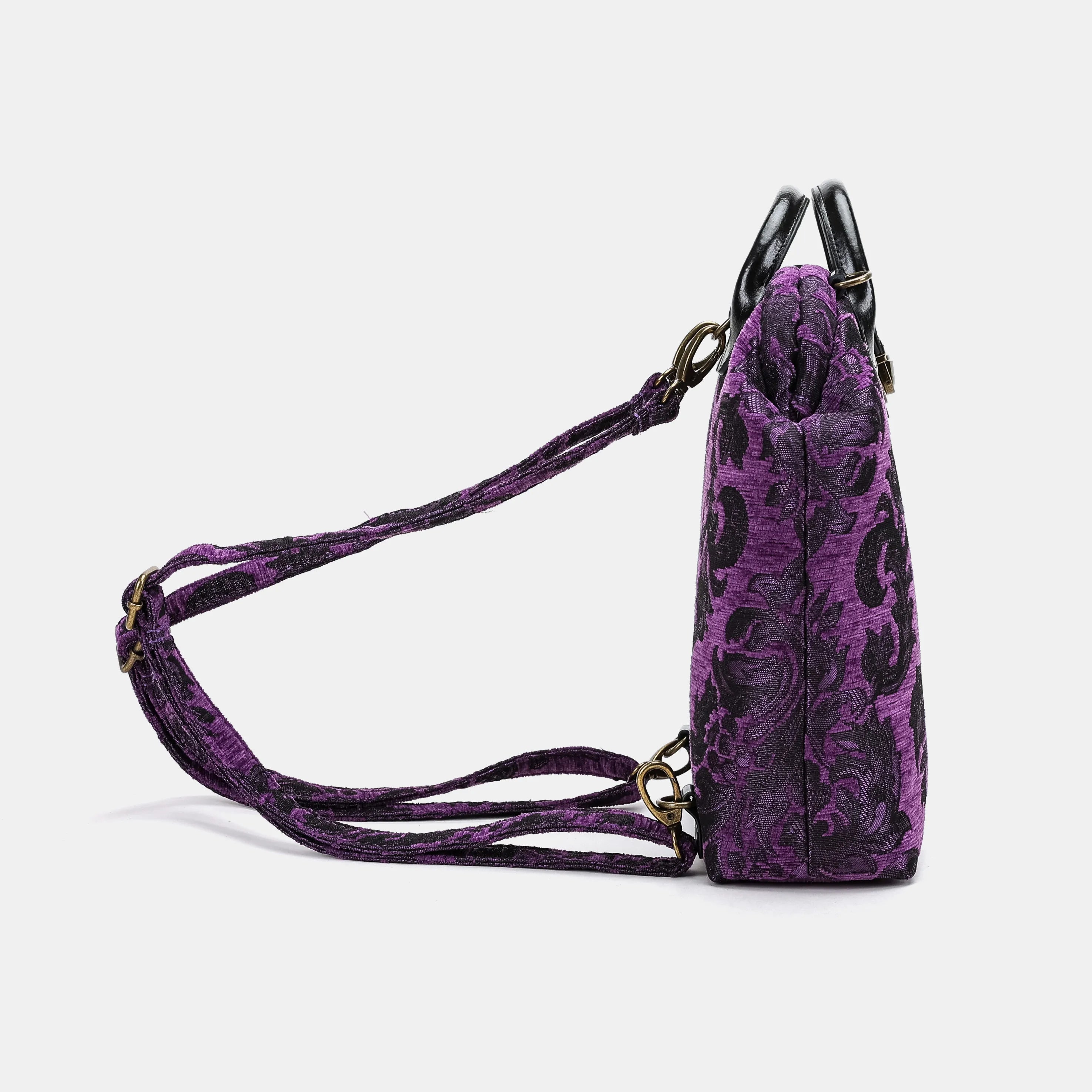 Victorian Blossom Purple Carpet Everyday Backpack Carpetbag of America side
