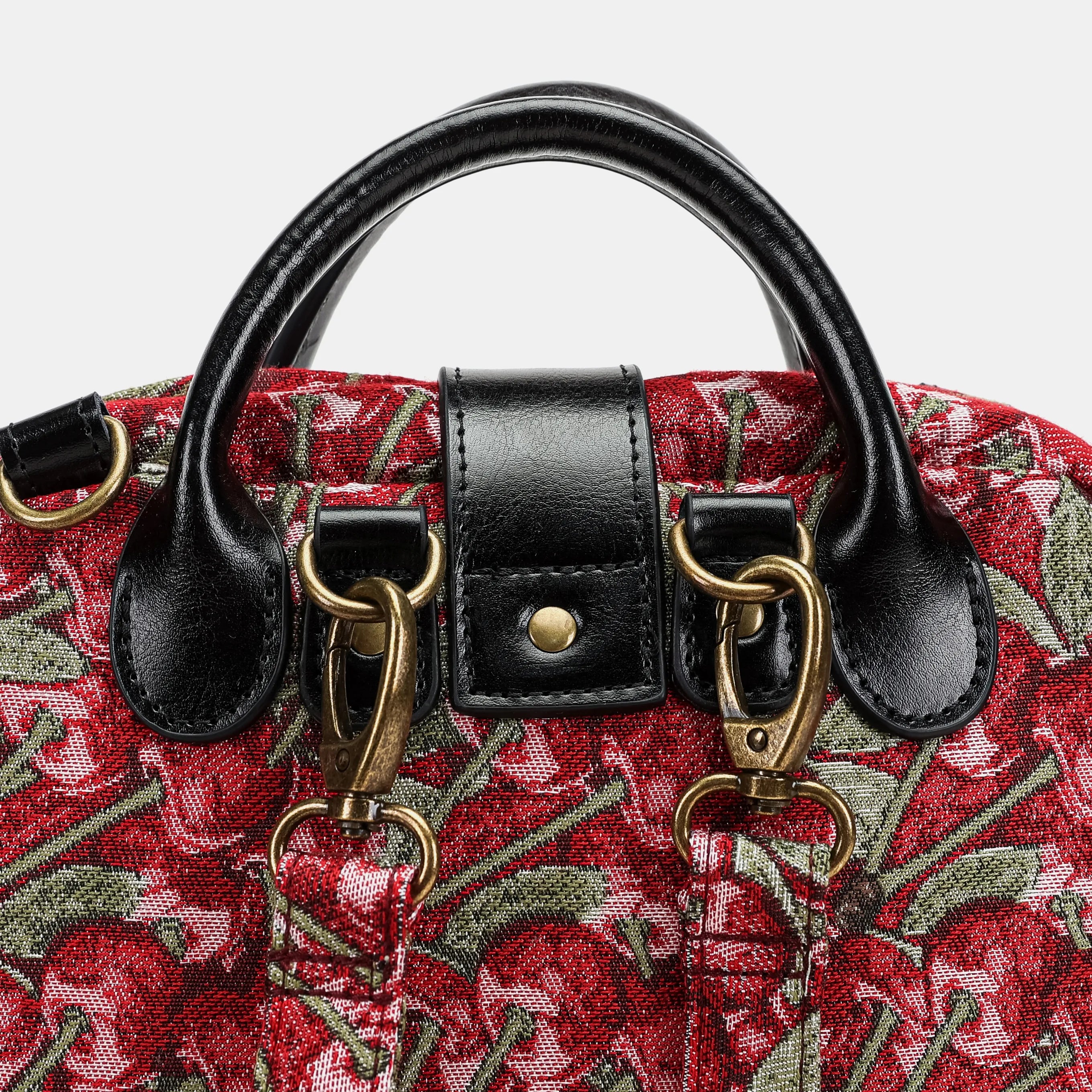 Cherry Cascade Carpet Everyday Backpack Carpetbag of America hardware detail