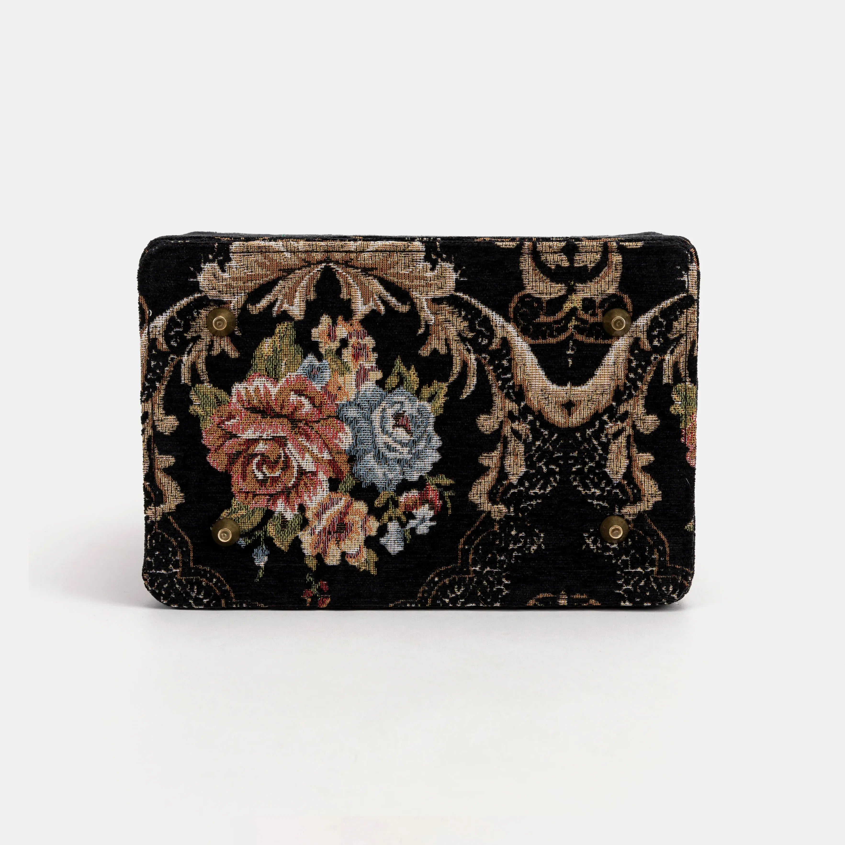 Floral Black Vivienne Carpet Purse Gladstone Bag of America bottom
