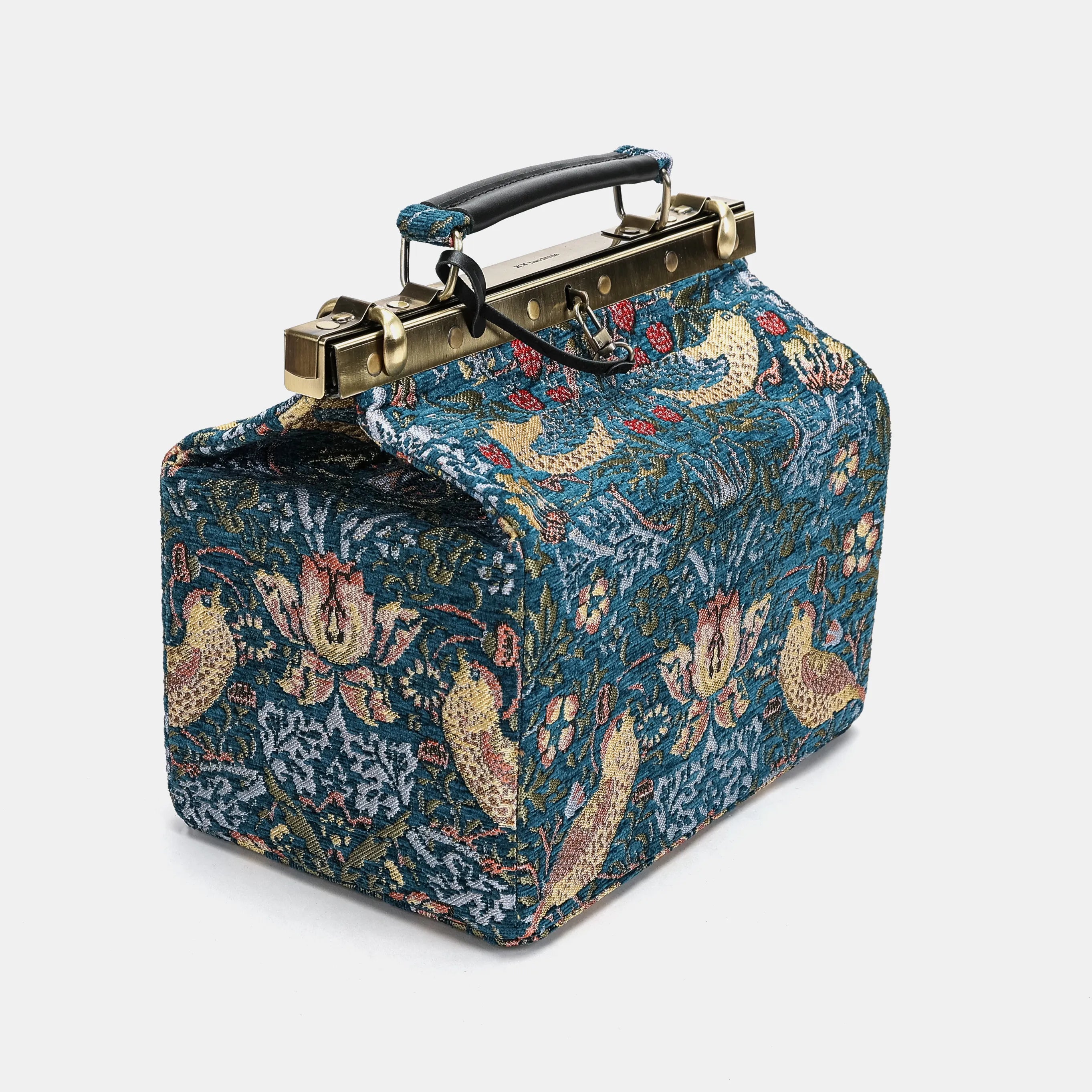 William Morris Strawberry Thief Vivienne Carpet Purse Gladstone Bag side