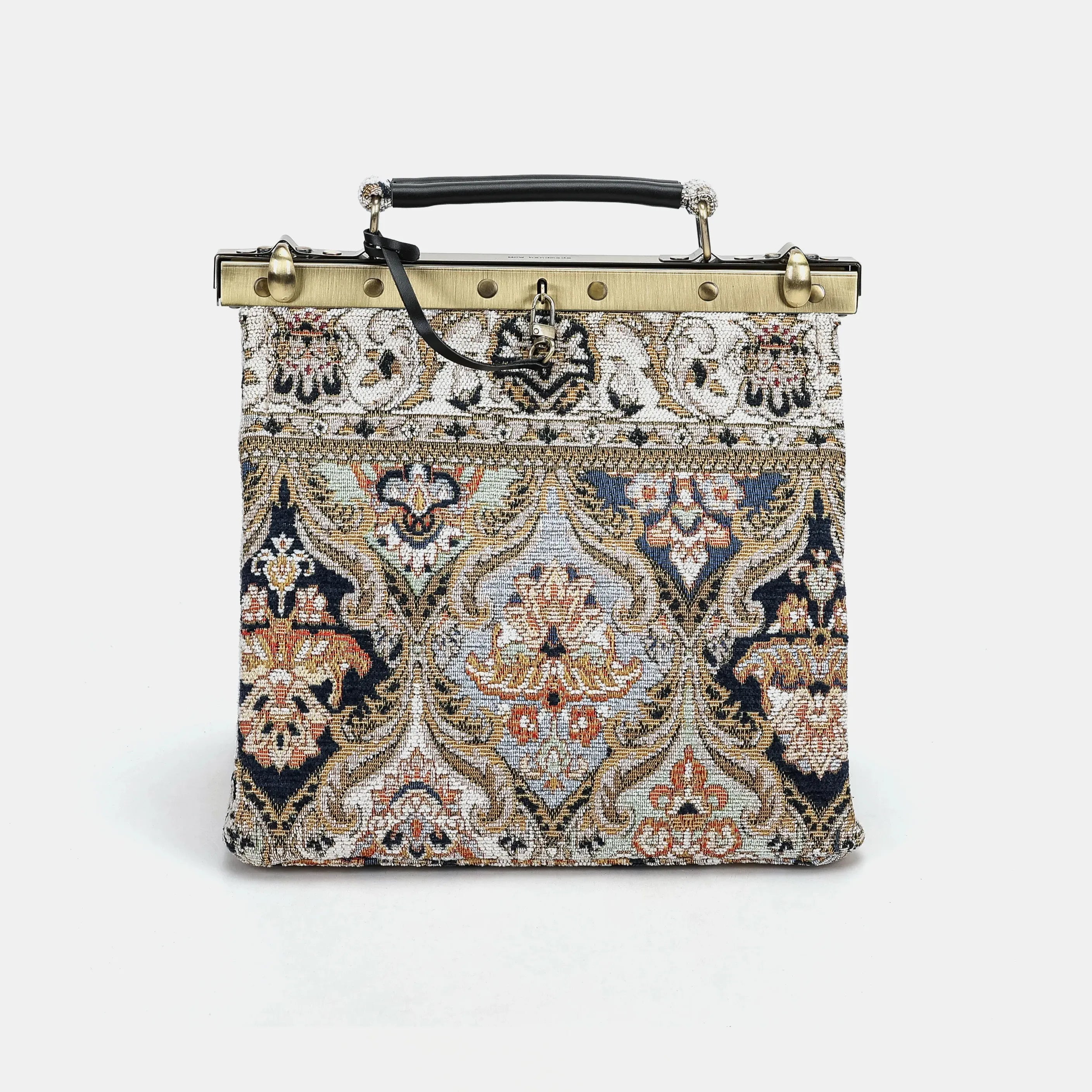 Golden Age Navy Cecile Carpet Purse Gladstone Bag of America main