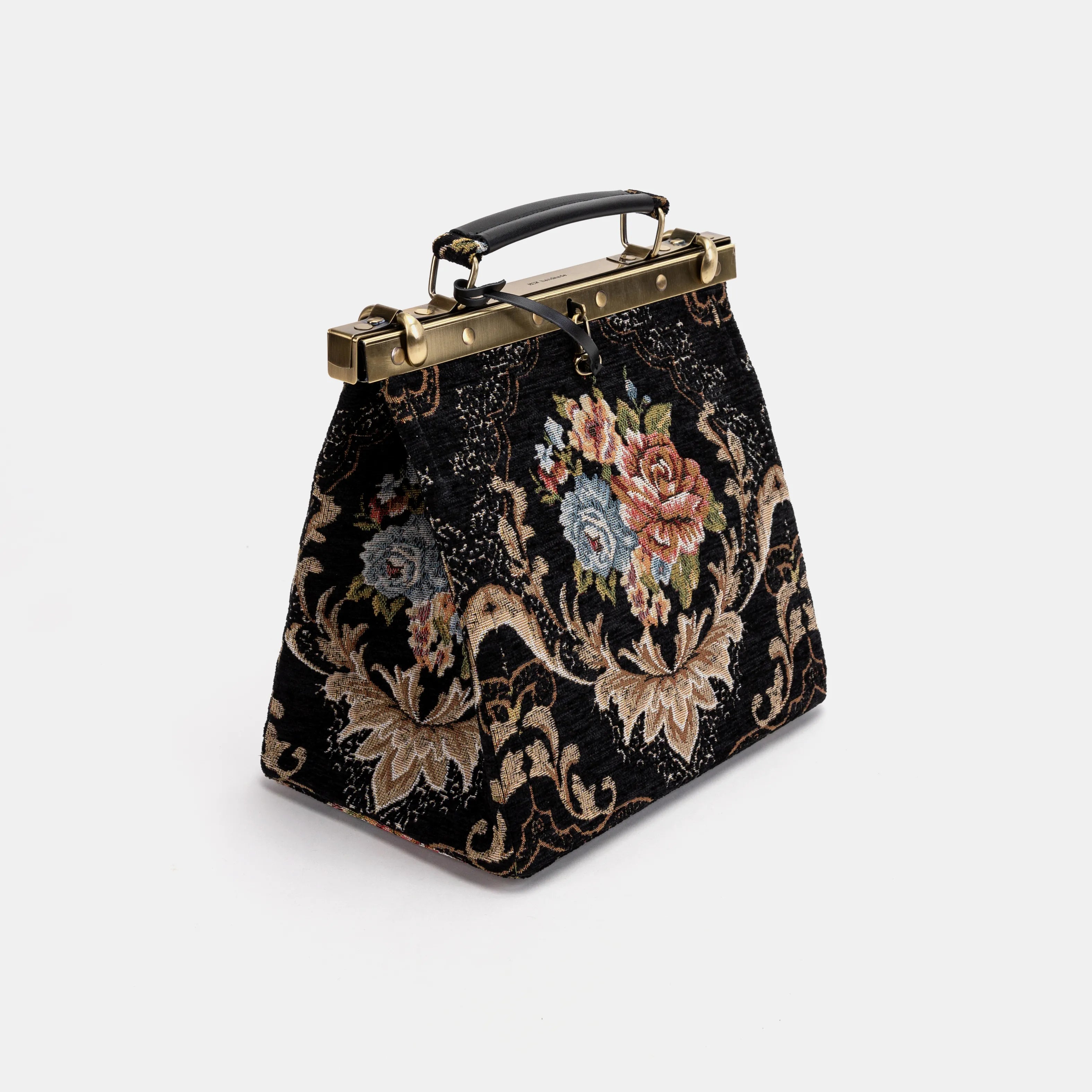 Floral Black Cecile Carpet Purse Gladstone Bag of America side