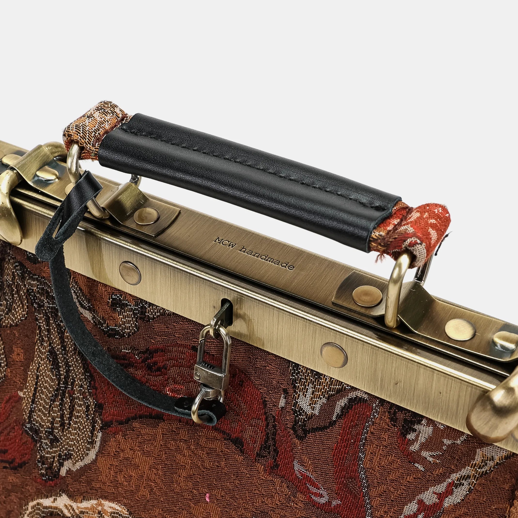 Abstract Brown Helena Carpet Gladstone Backpack of America handle
