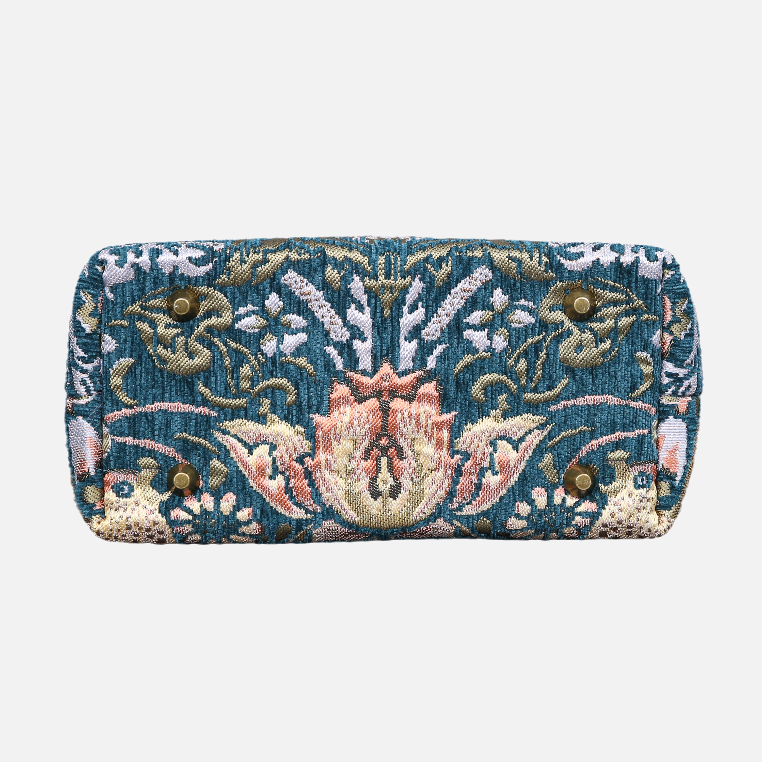 William Morris Strawberry Thief Tuck Lock Carpet Satchel carpet bag MCW Handmade-4