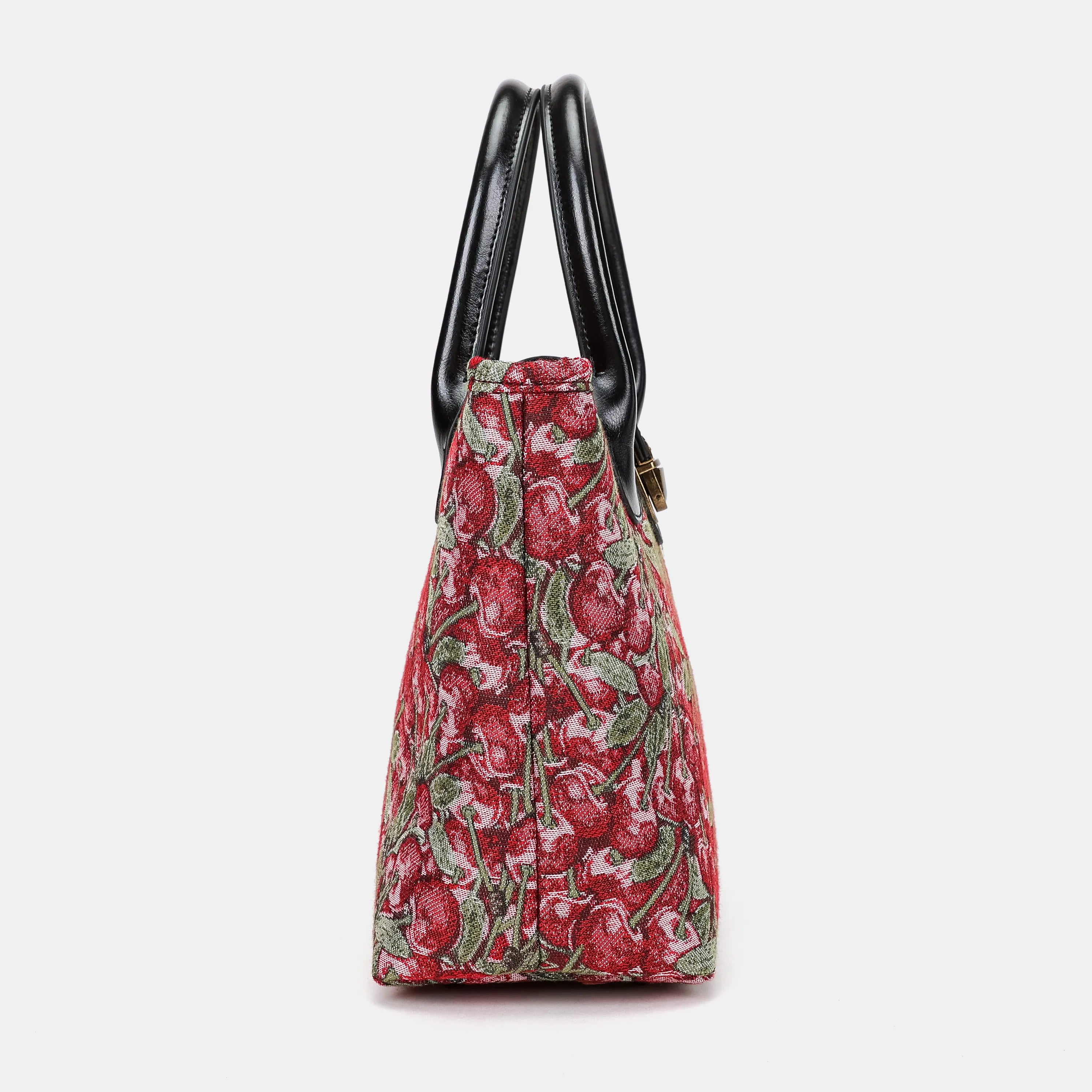 Cherry Cascade Tuck Lock Carpet Satchel of America side