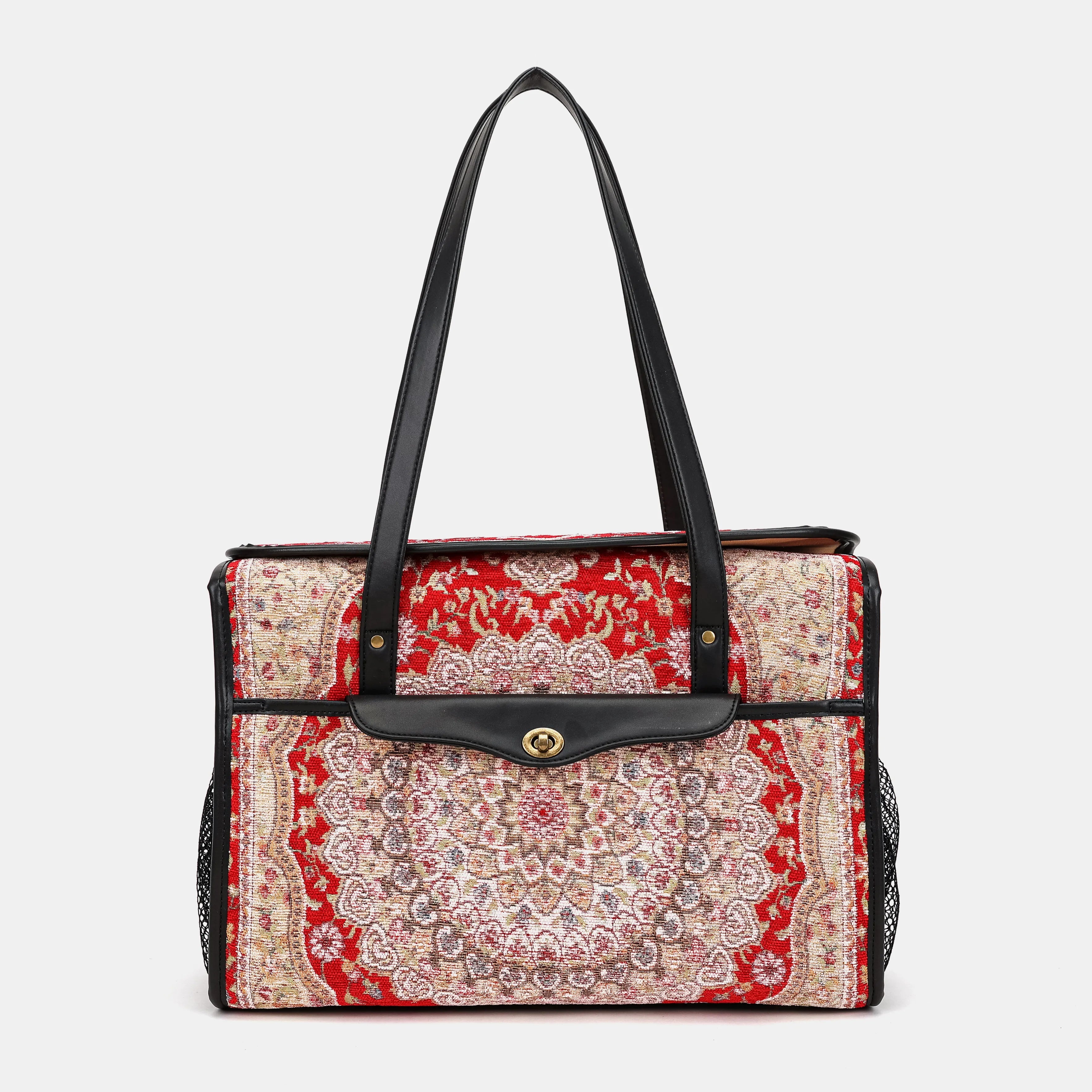 Oriental Red Vintage Carpet Diaper Bag Carpetbag of America main