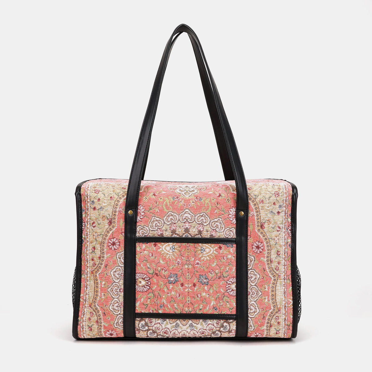 Oriental Pink Vintage Carpet Diaper Bag Carpetbag of America back