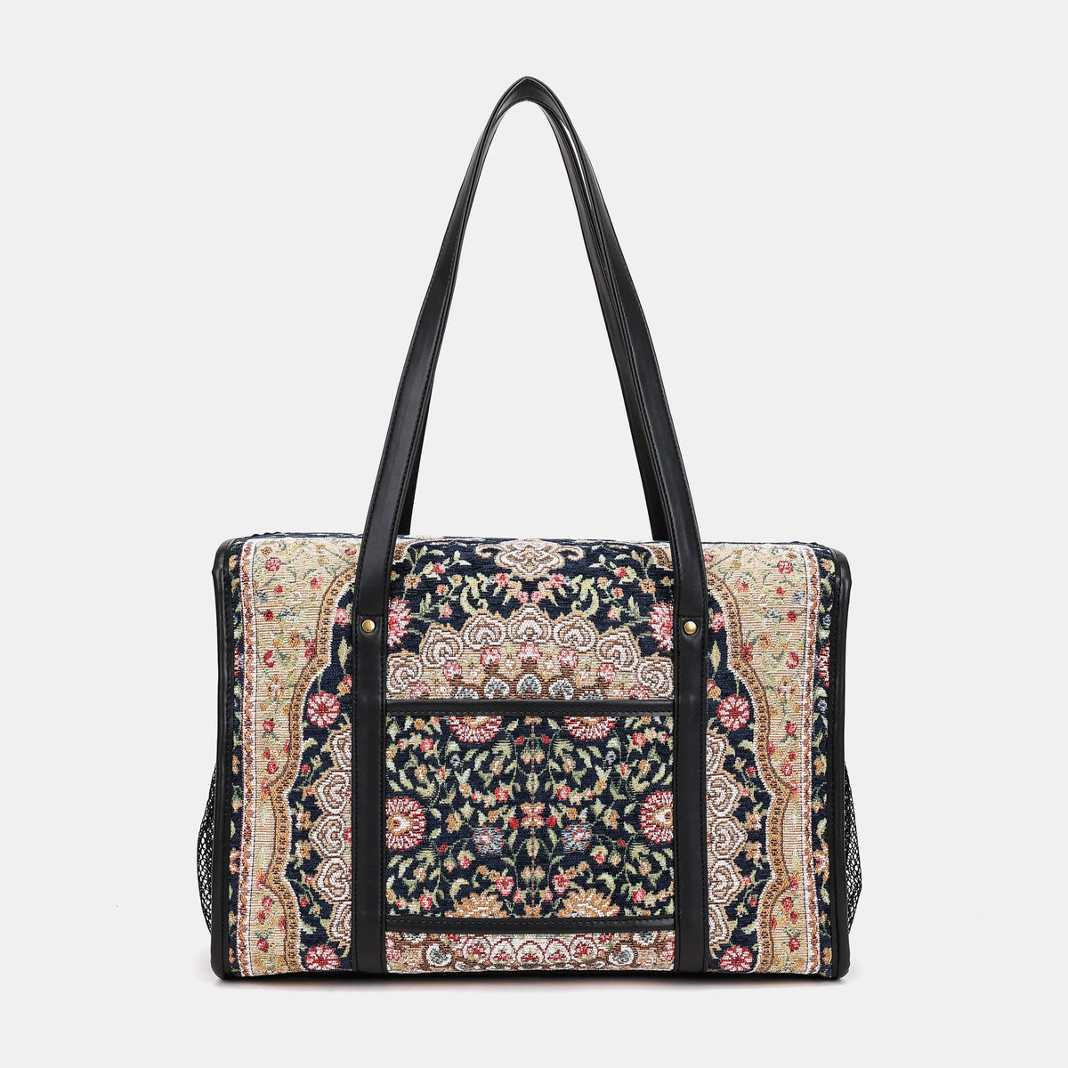 Oriental Navy Vintage Carpet Diaper Bag Carpetbag of America back
