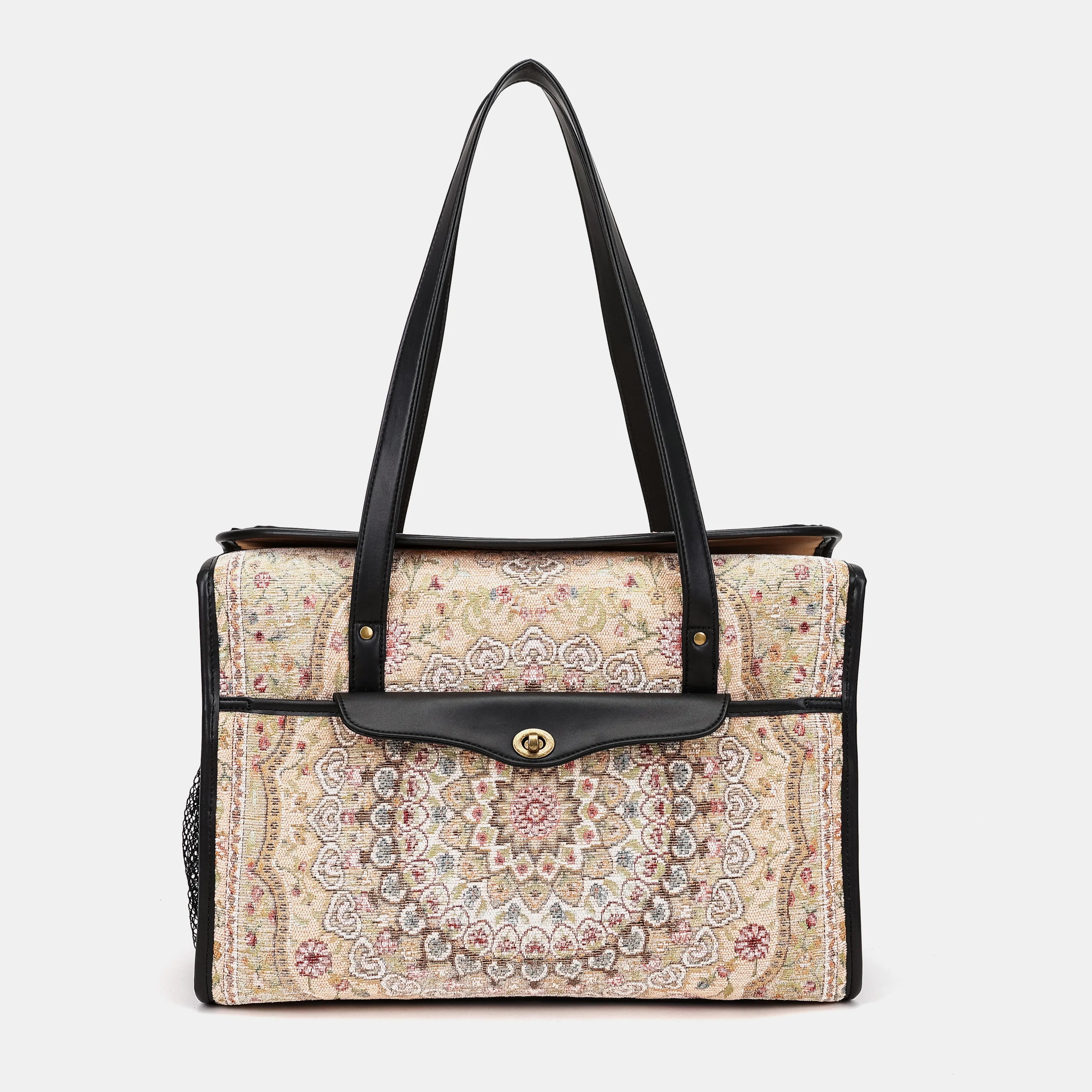 Oriental Beige Vintage Carpet Diaper Bag Carpetbag of America main