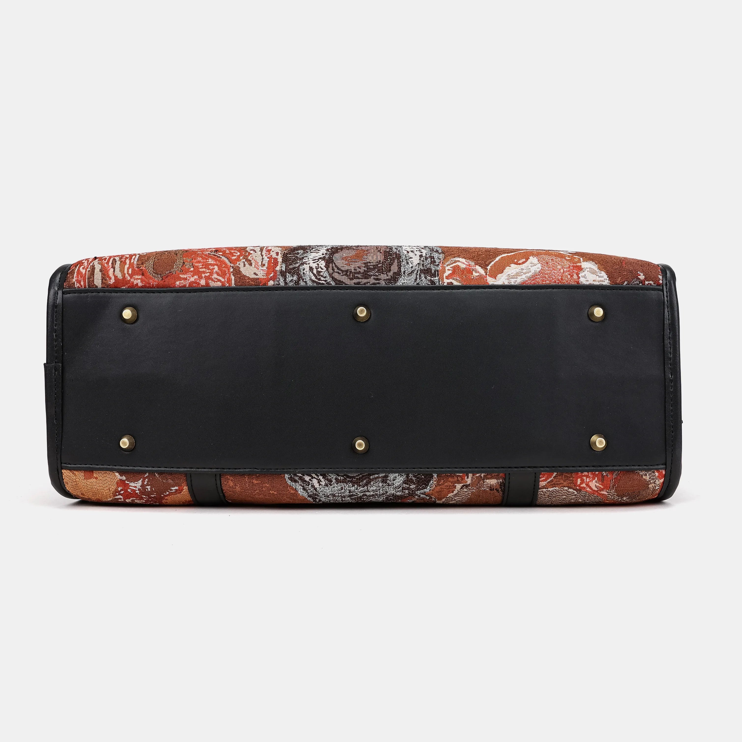 Abstract Brown Vintage Carpet Diaper Bag Carpetbag of America bottom