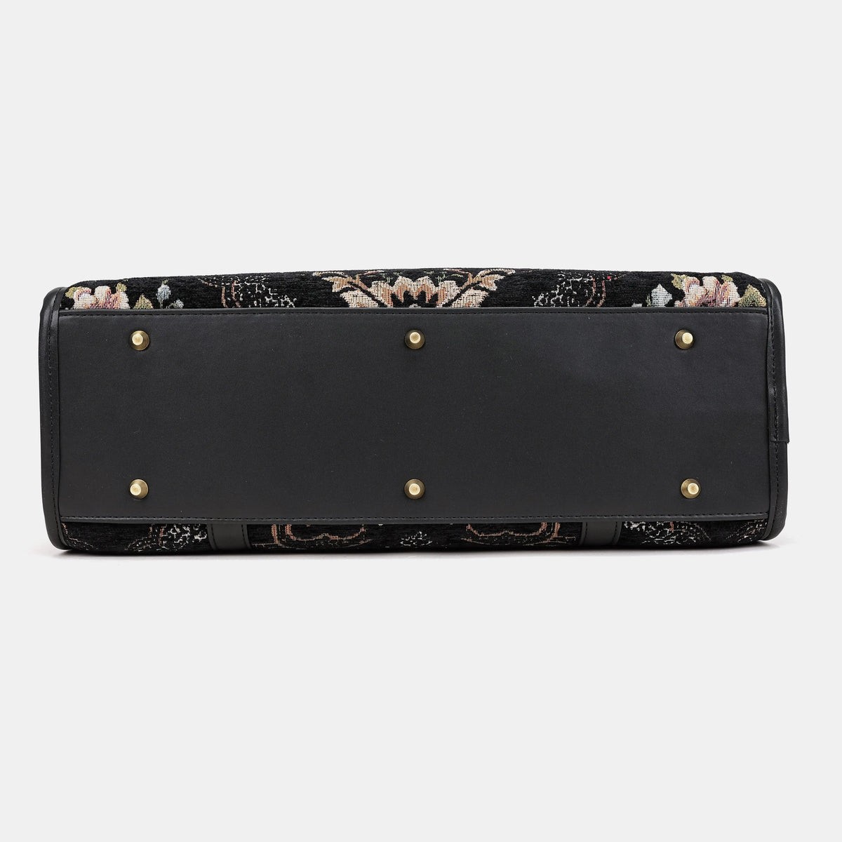 Floral Black Vintage Carpet Diaper Bag Carpetbag of America bottom