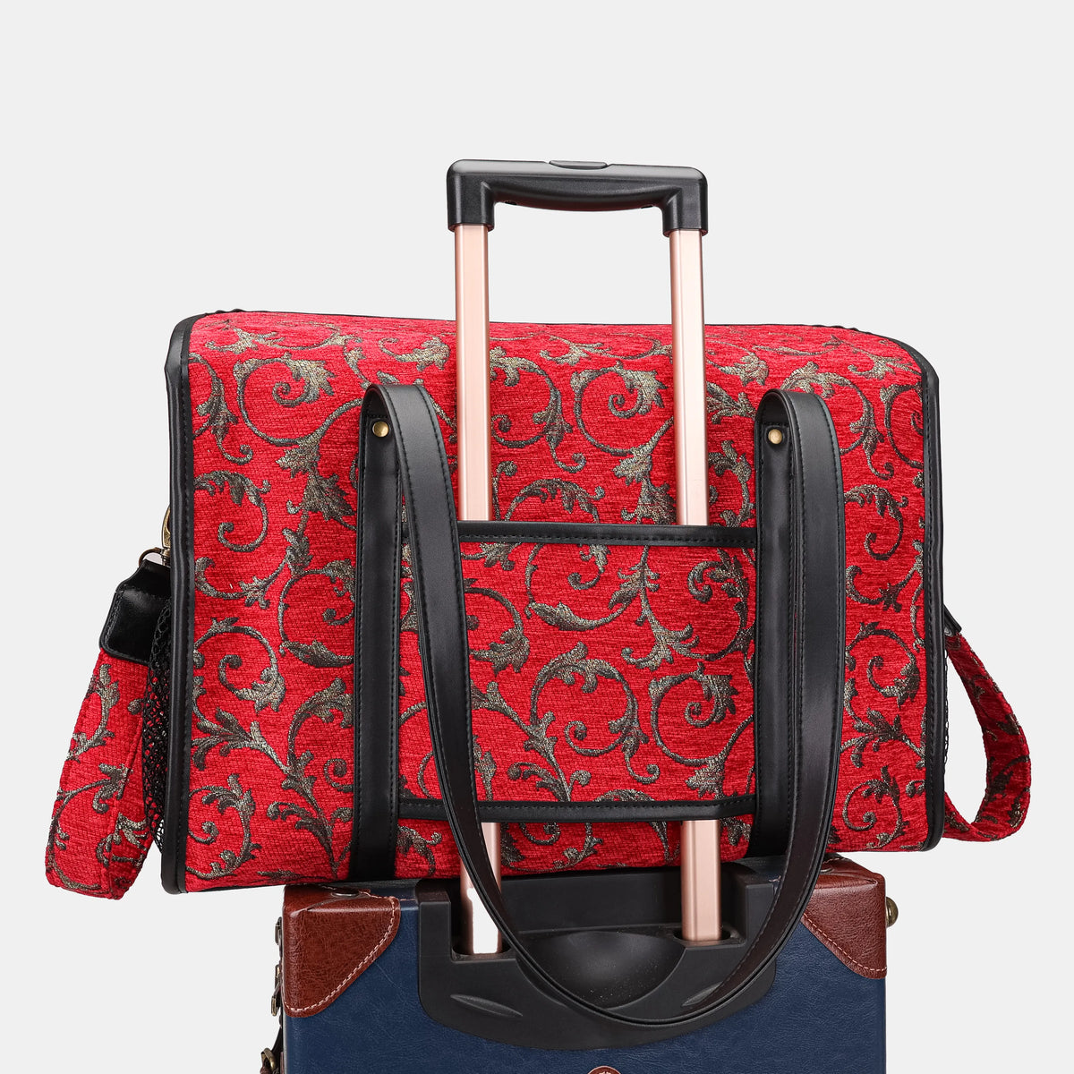 Vintage Scroll Red Vintage Carpet Diaper Bag Carpetbag of America luggage sleeve