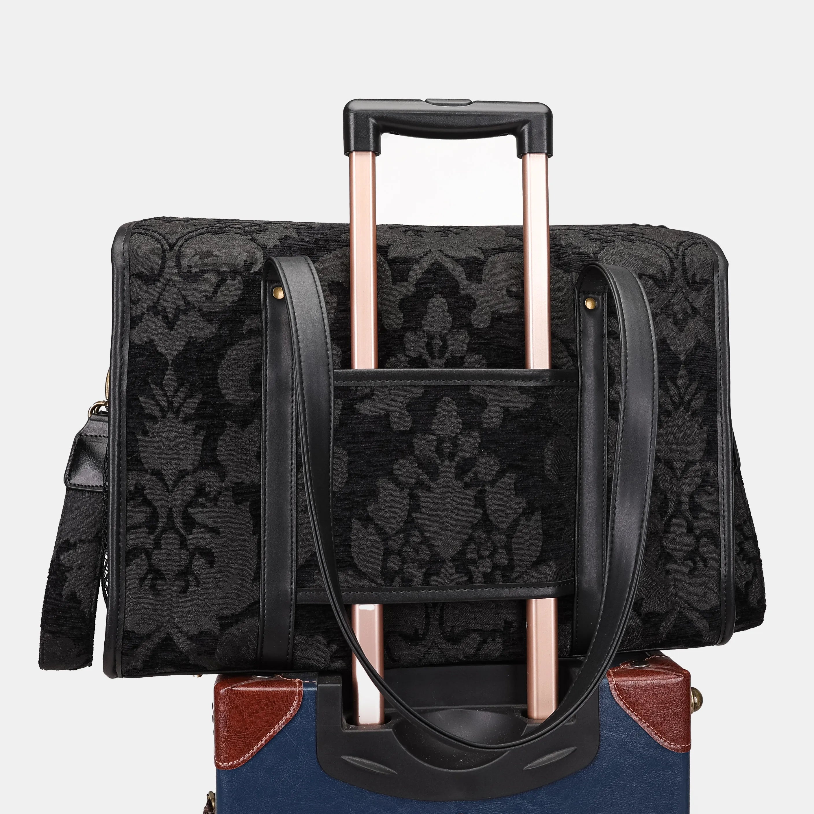 Victorian Blossom Black/Black Vintage Carpet Diaper Bag of America luggage sleeve