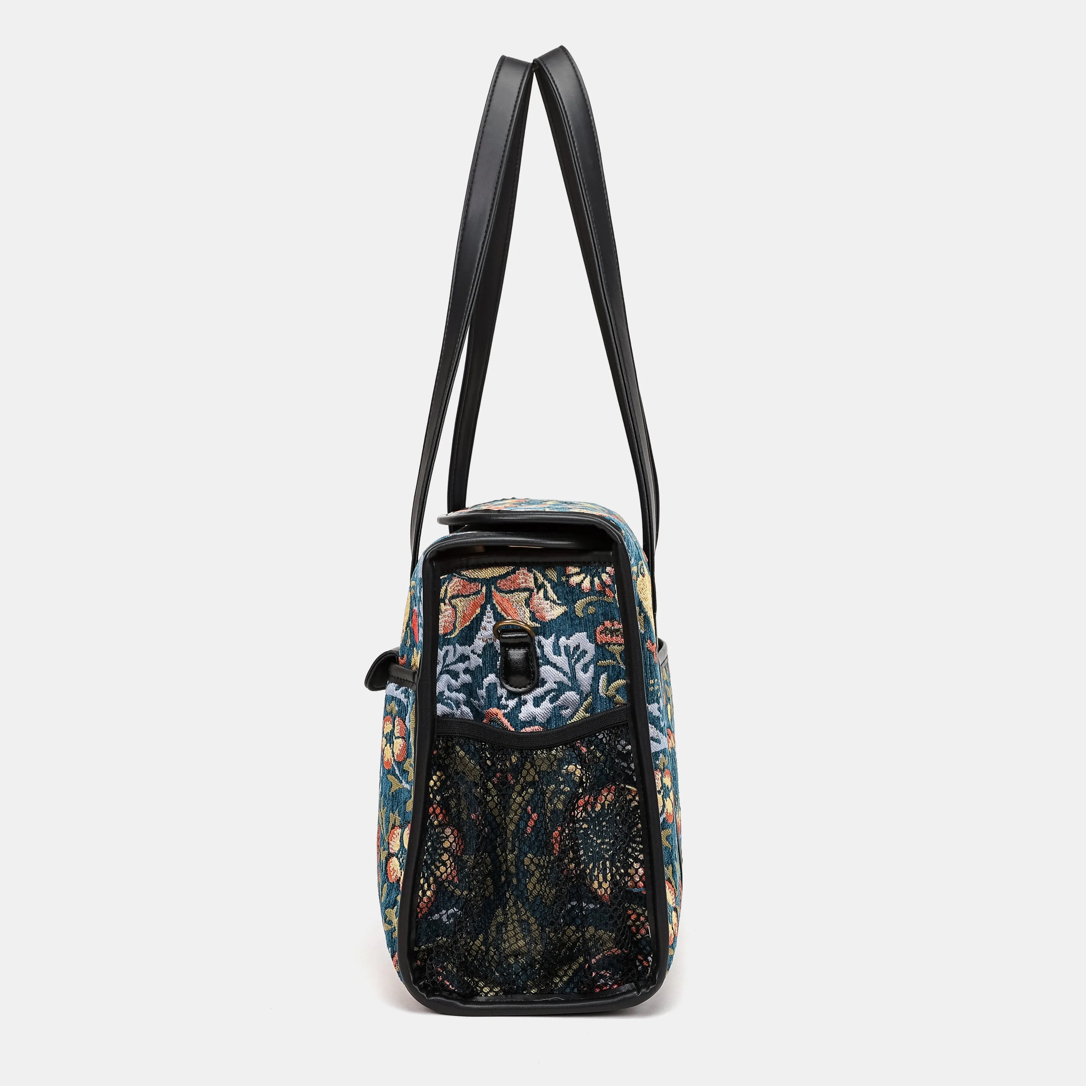 William Morris Strawberry Thief Vintage Carpet Diaper Bag of America side