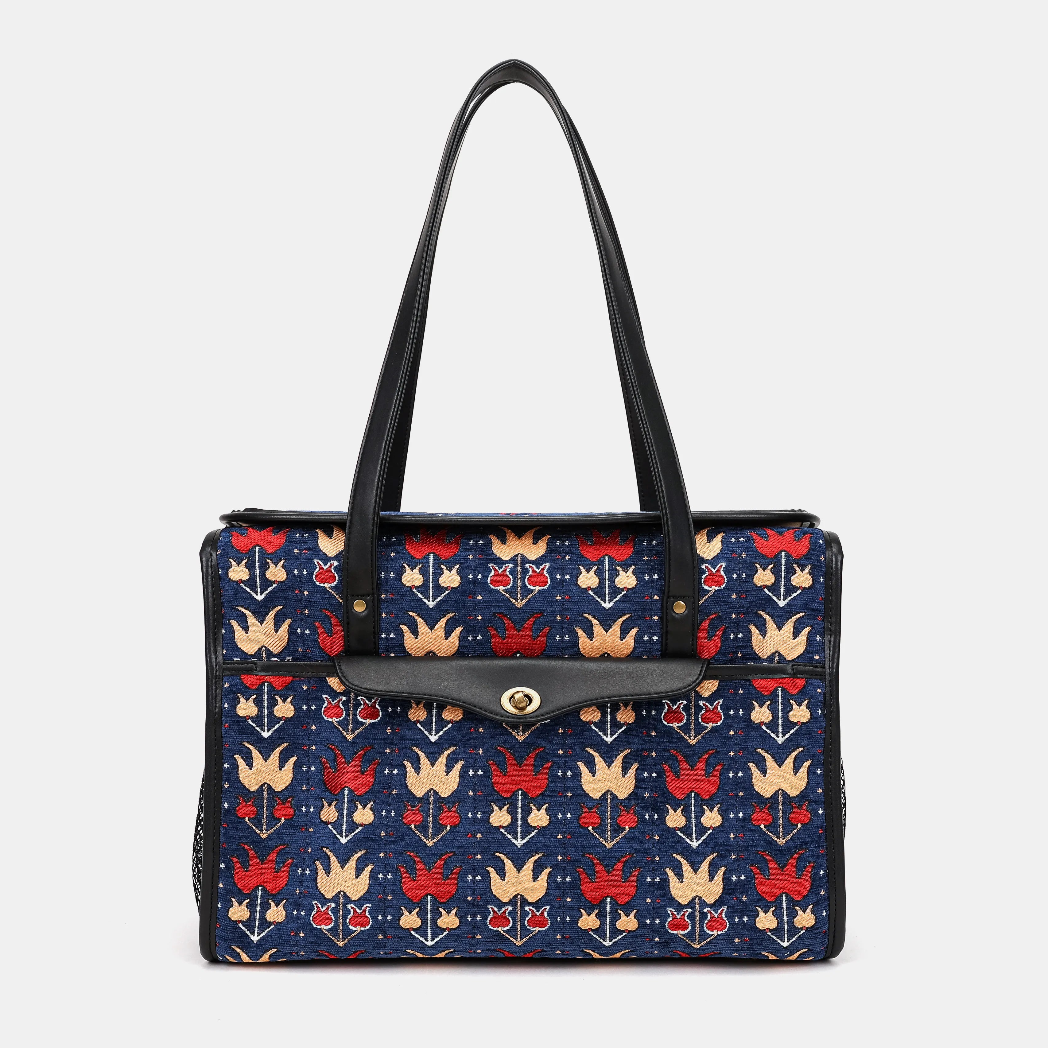 Poppy Bloom Vintage Carpet Diaper Bag Carpetbag of America main