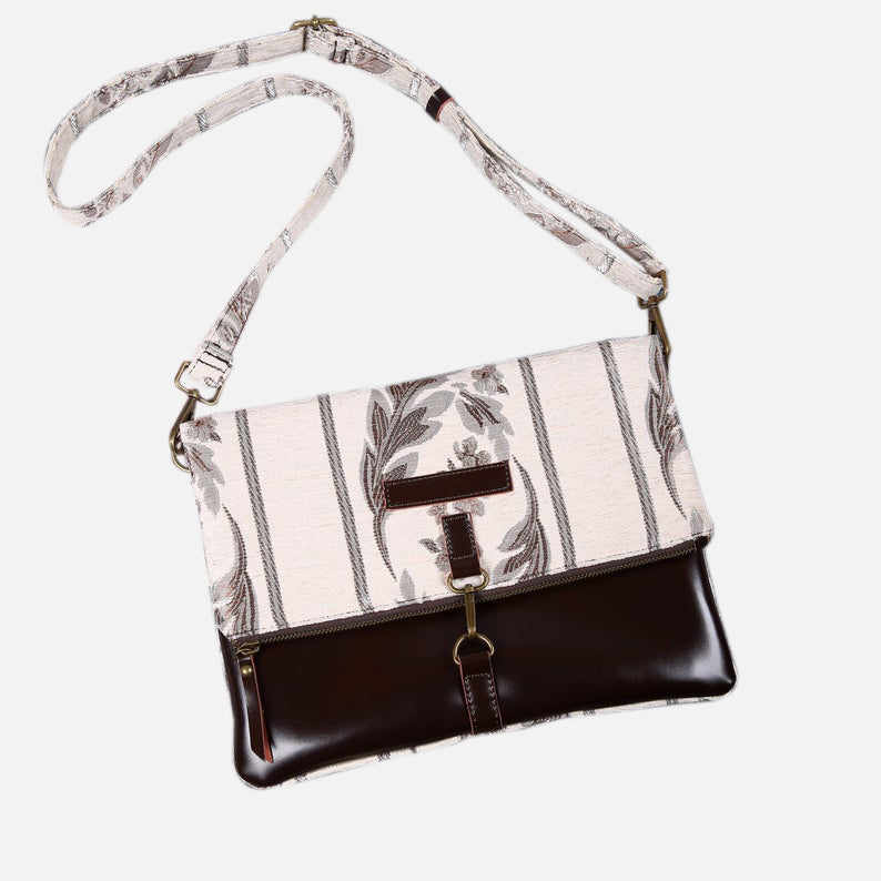 Victorian Strips Cream Color carpet bag MCW Handmade