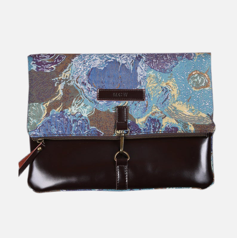 Abstract Blue Color carpet bag MCW Handmade-1