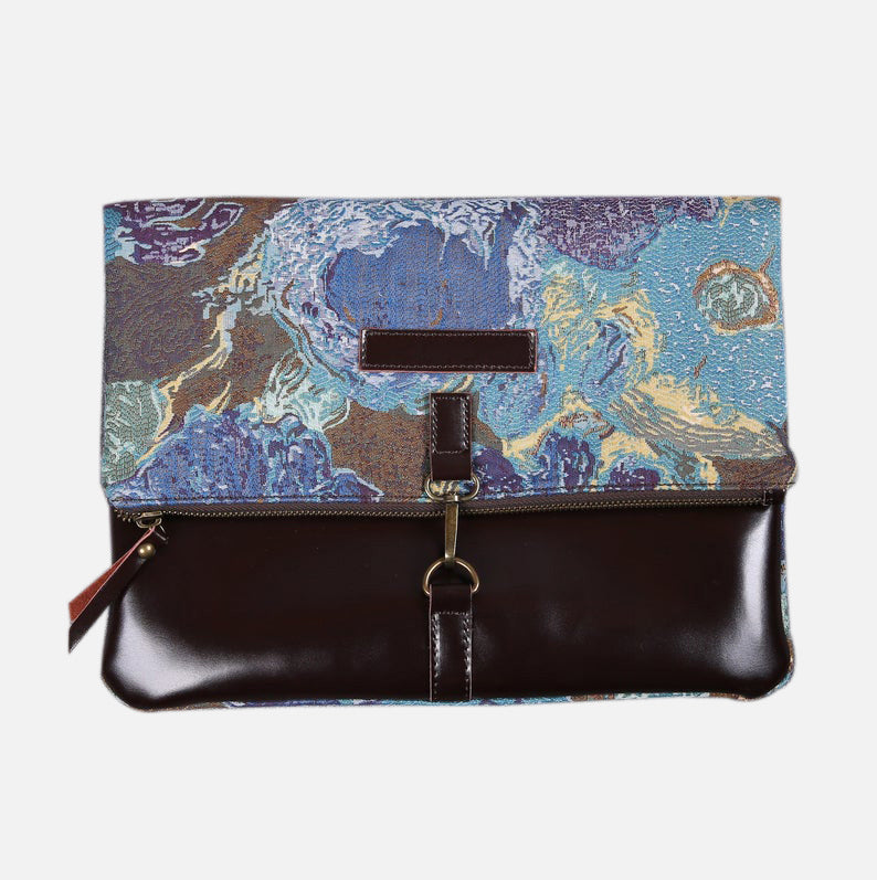 Abstract Blue Color carpet bag MCW Handmade