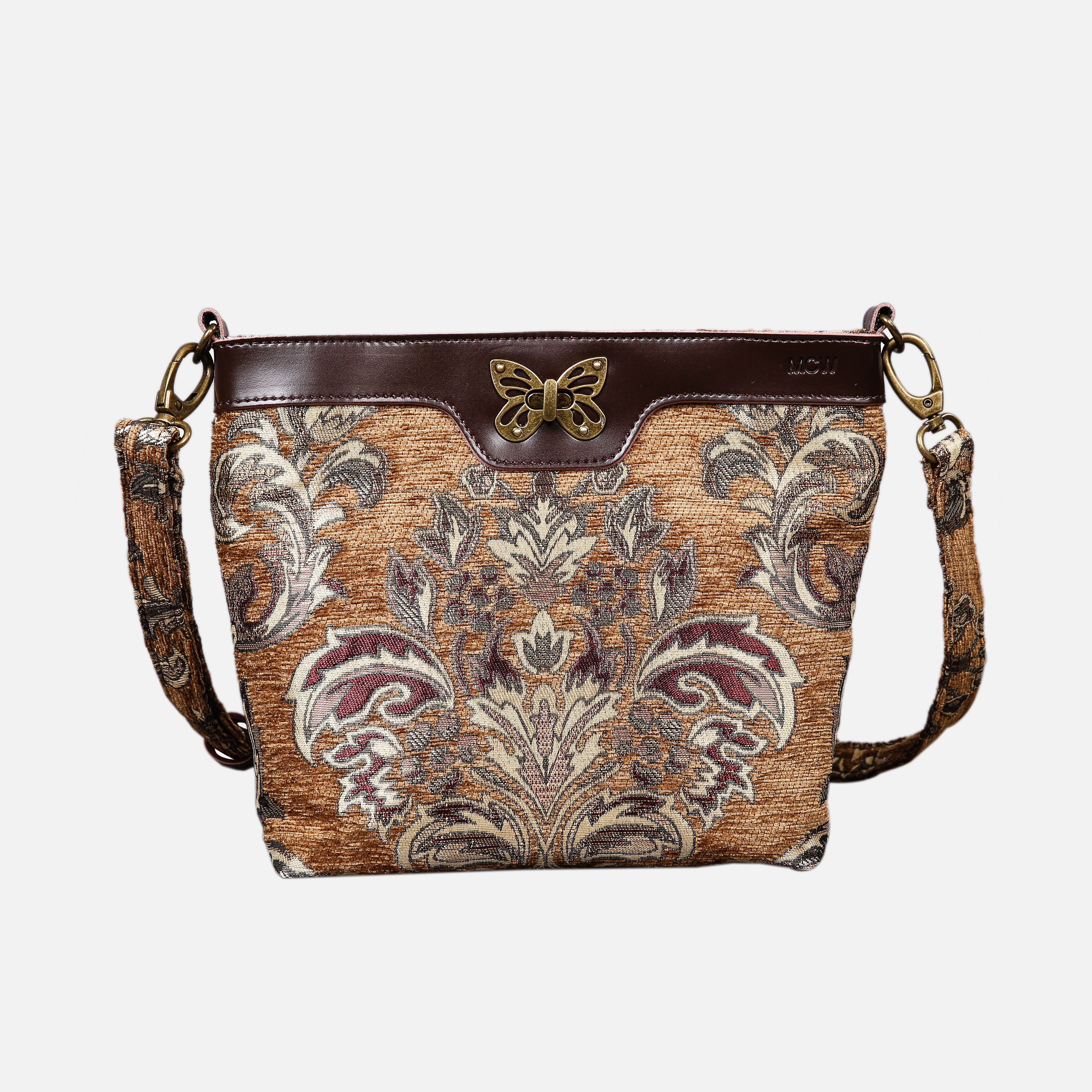 Victorian Blossom Gold-Gold Carpet Crossbody Bag carpet bag MCW Handmade