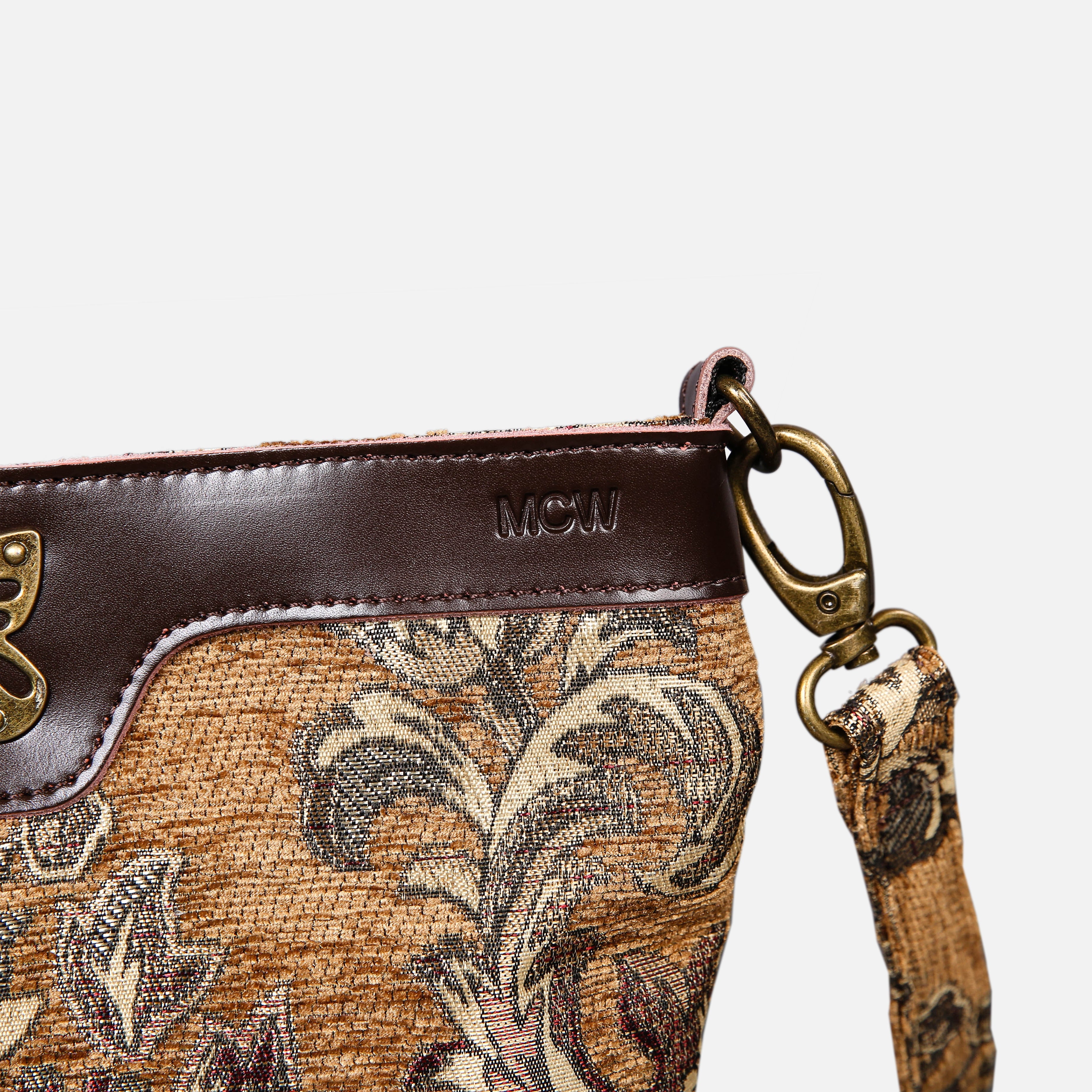 Victorian Blossom Gold-Gold Carpet Crossbody Bag carpet bag MCW Handmade-2