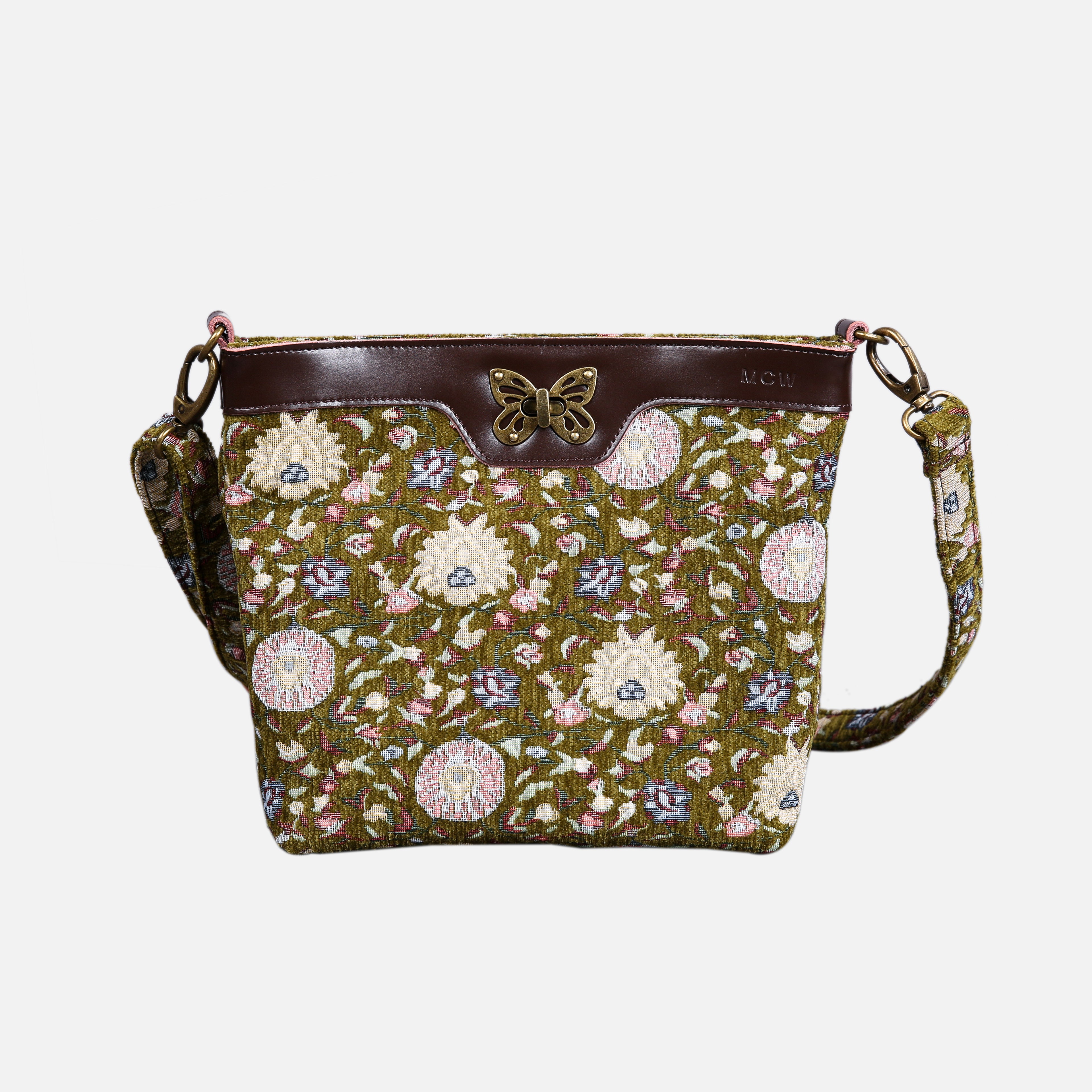 Oriental Avocado Carpet Crossbody Bag carpet bag MCW Handmade
