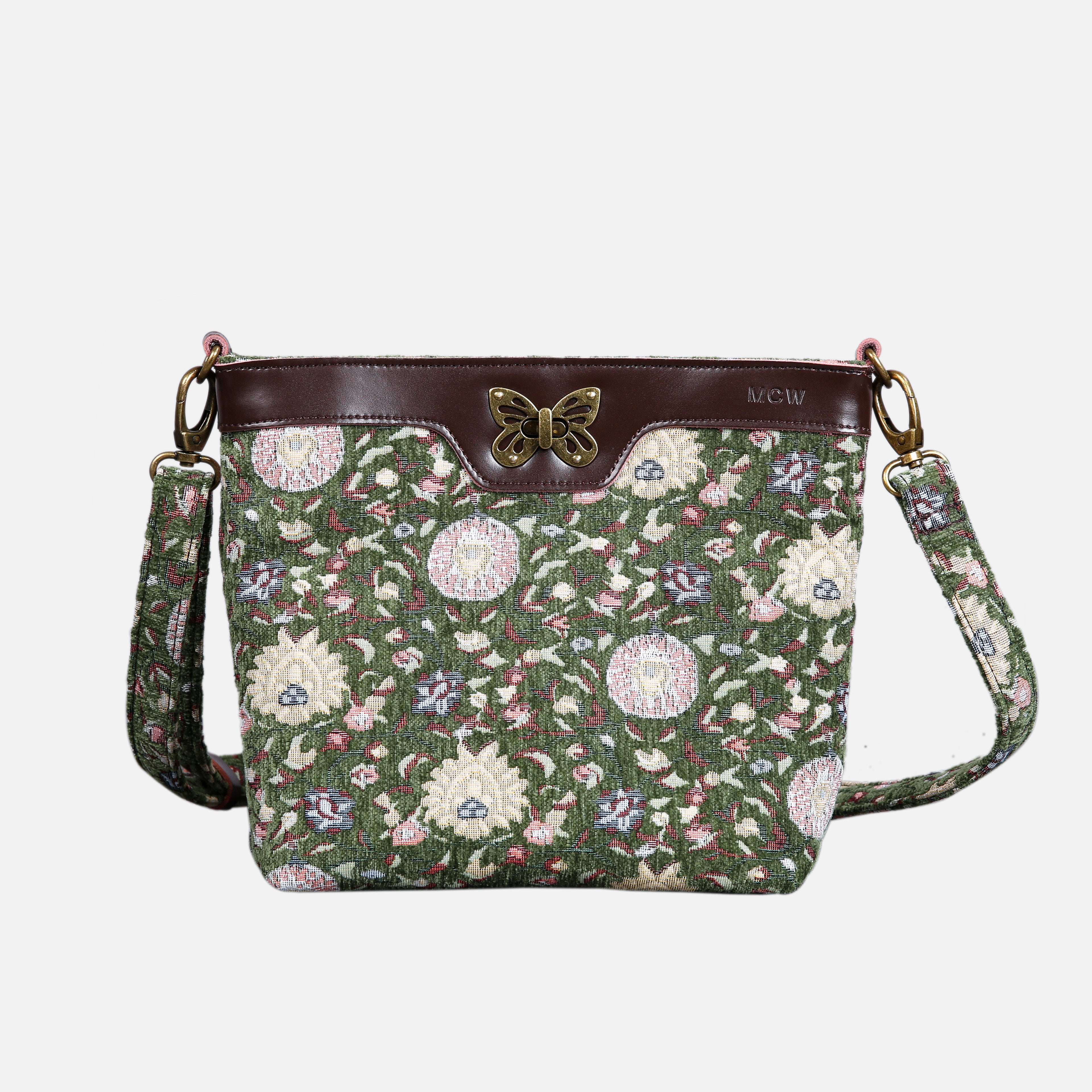 Oriental Arugula Green Carpet Crossbody Bag carpet bag MCW Handmade