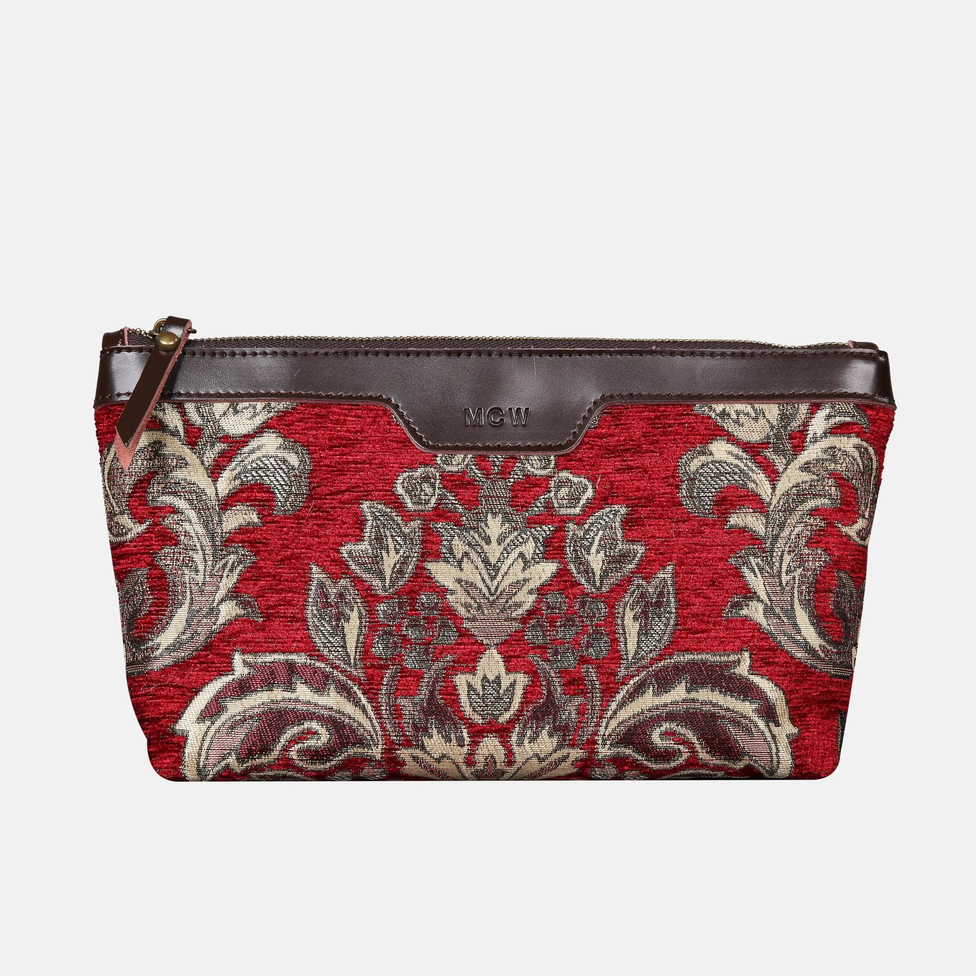 Blossom Red/Gold Carpet Makeup Bag carpet bag MCW Handmade of America main