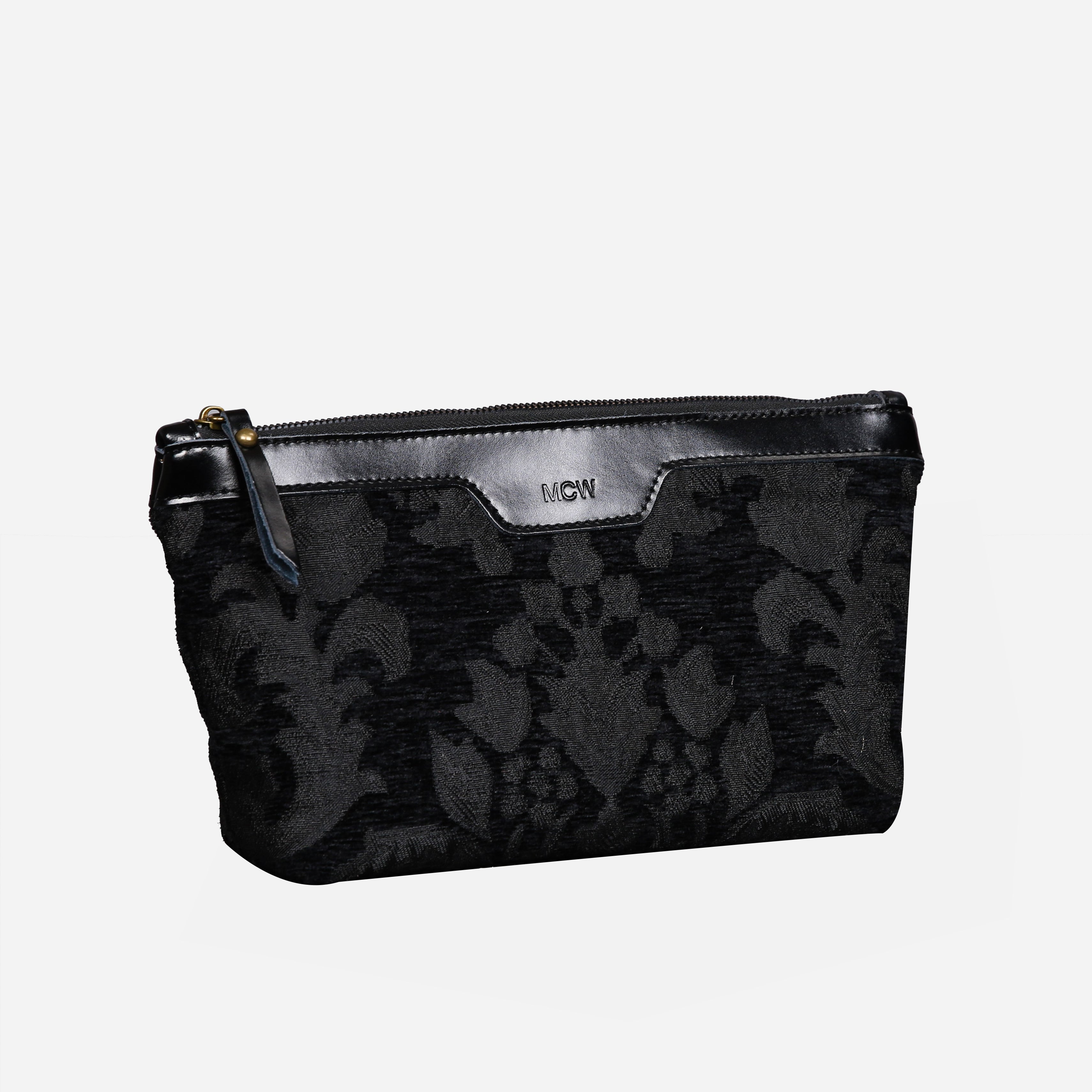 Victorian Blossom BLK/BLK Carpet Makeup Bag carpet bag MCW Handmade-2