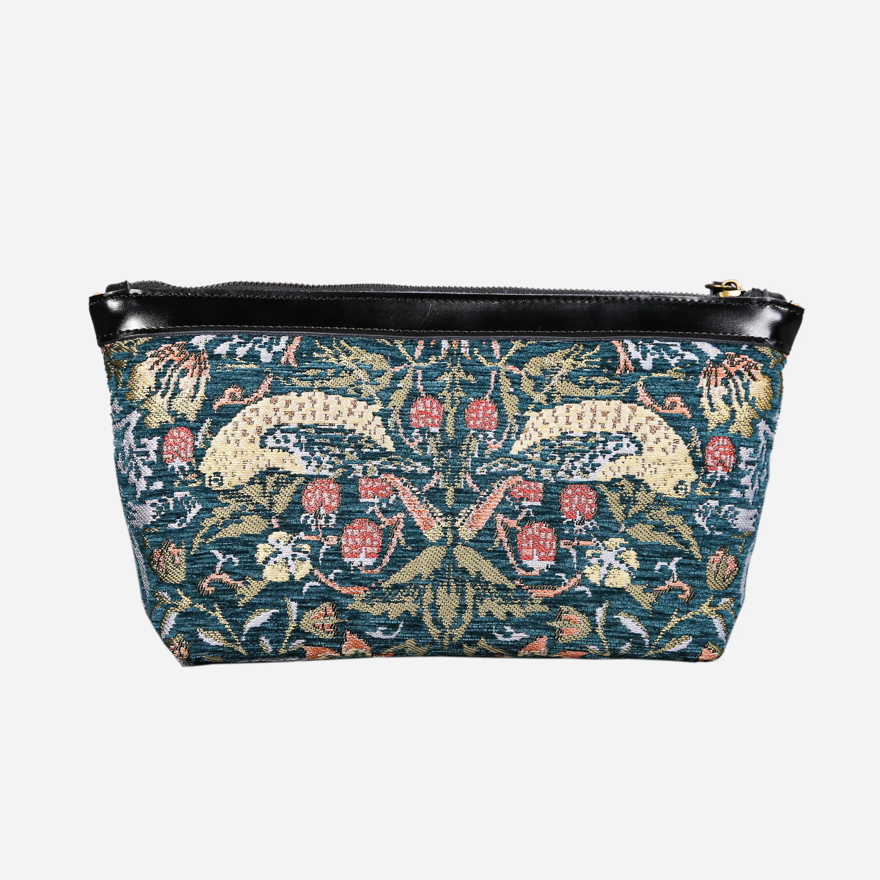 William Morris Strawberry Thief Carpet Makeup Bag Carpetbag of America back