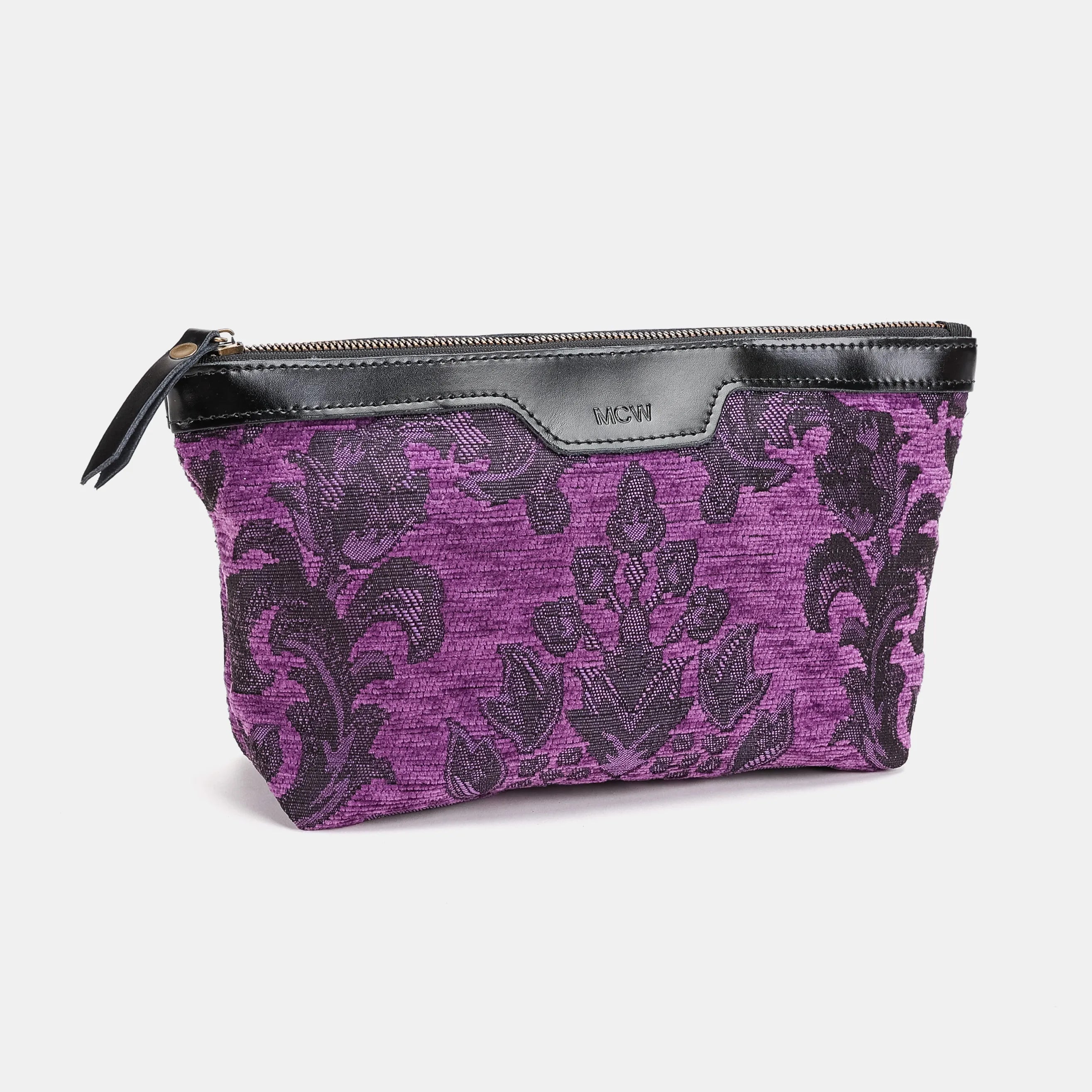 Victorian Blossom Purple Carpet Makeup Bag Carpetbag of America-front