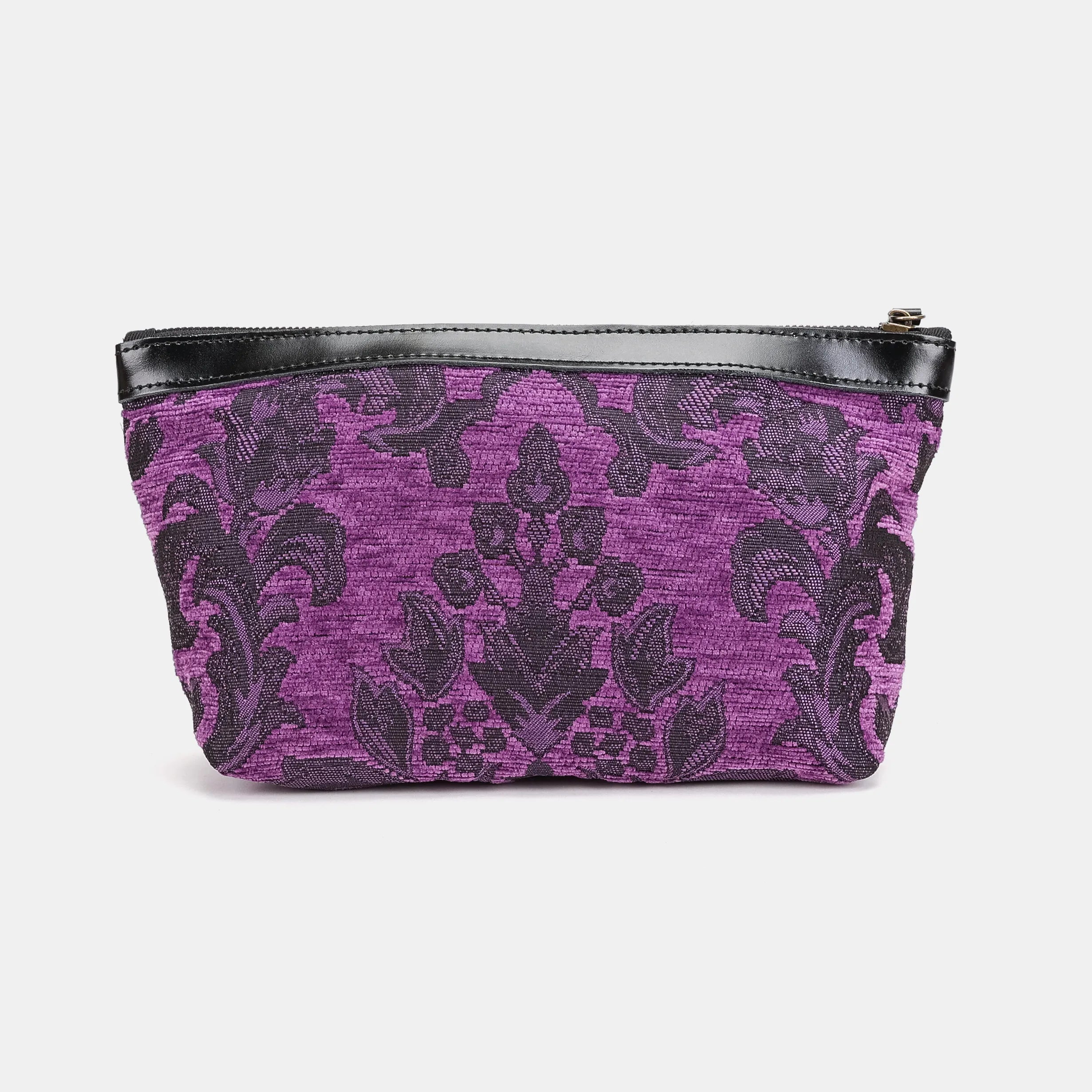 Victorian Blossom Purple Carpet Makeup Bag Carpetbag of America-back