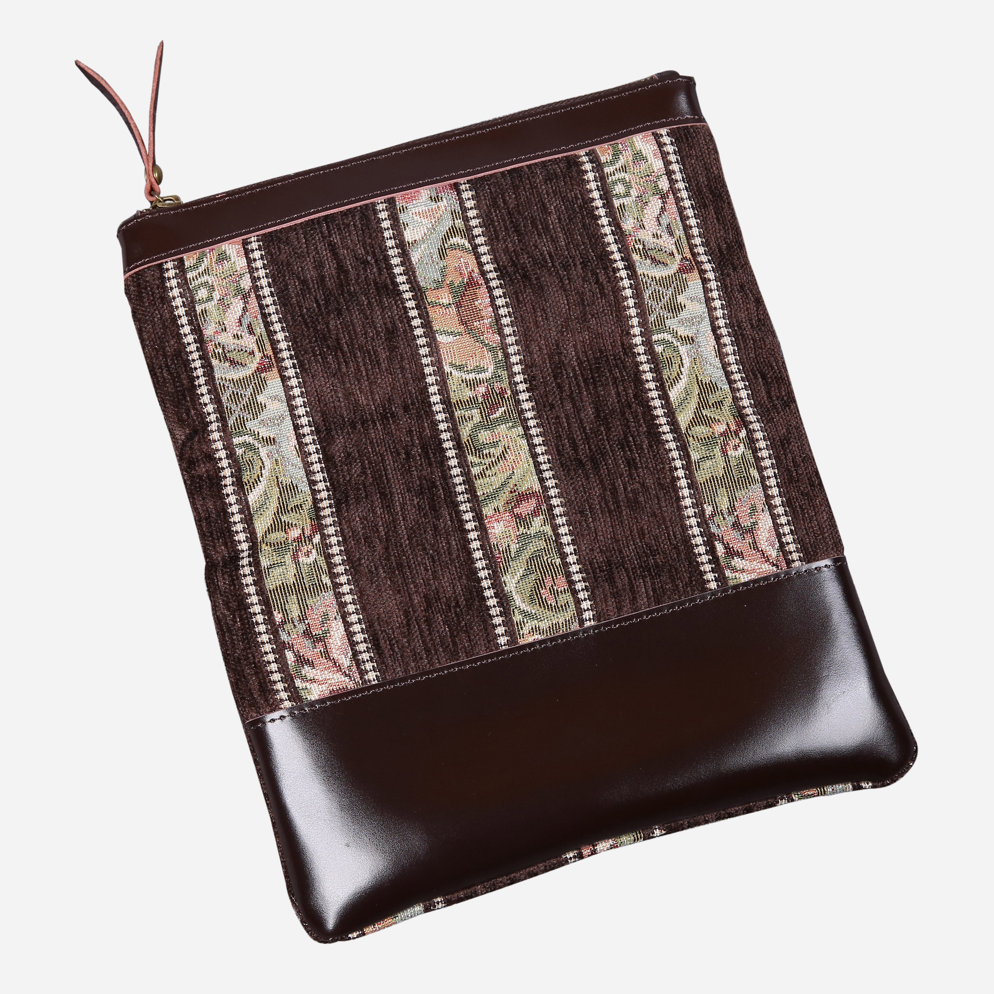 Floral Strips Coffee Carpet Clutch carpet bag MCW Handmade-1