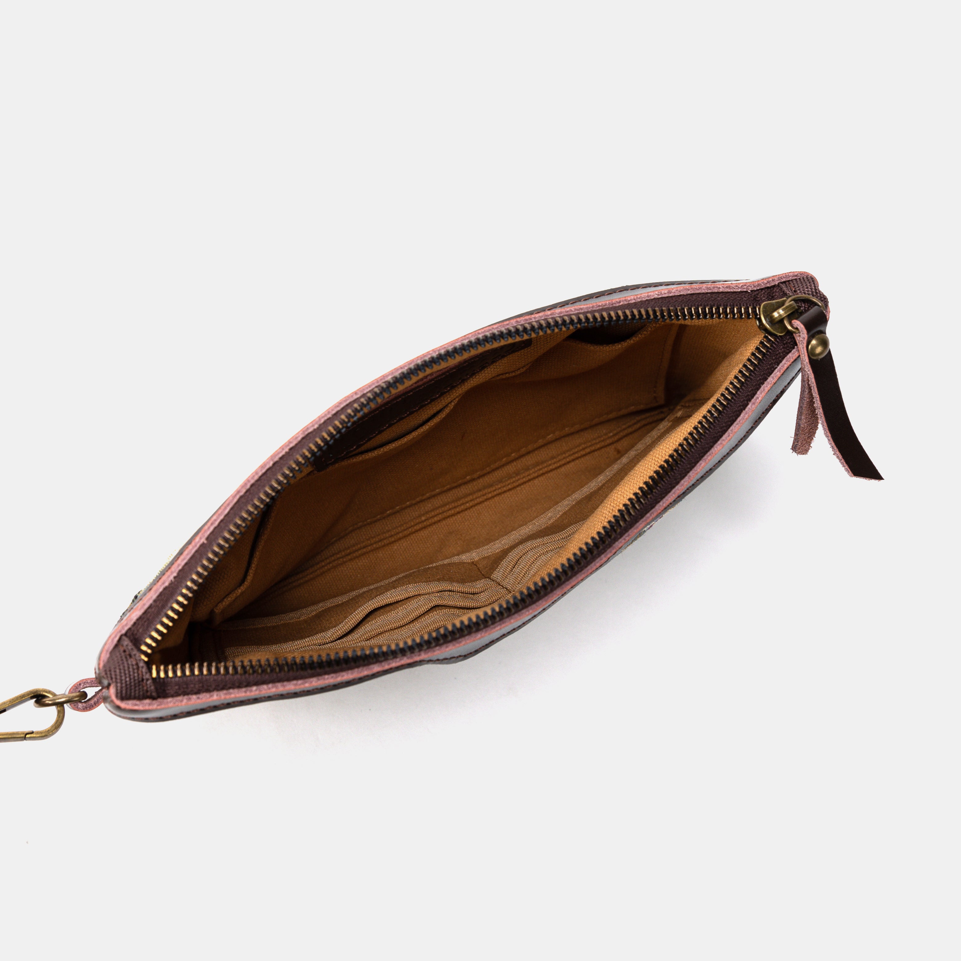 Spring Valley Mint Wristlet Clutch inside
