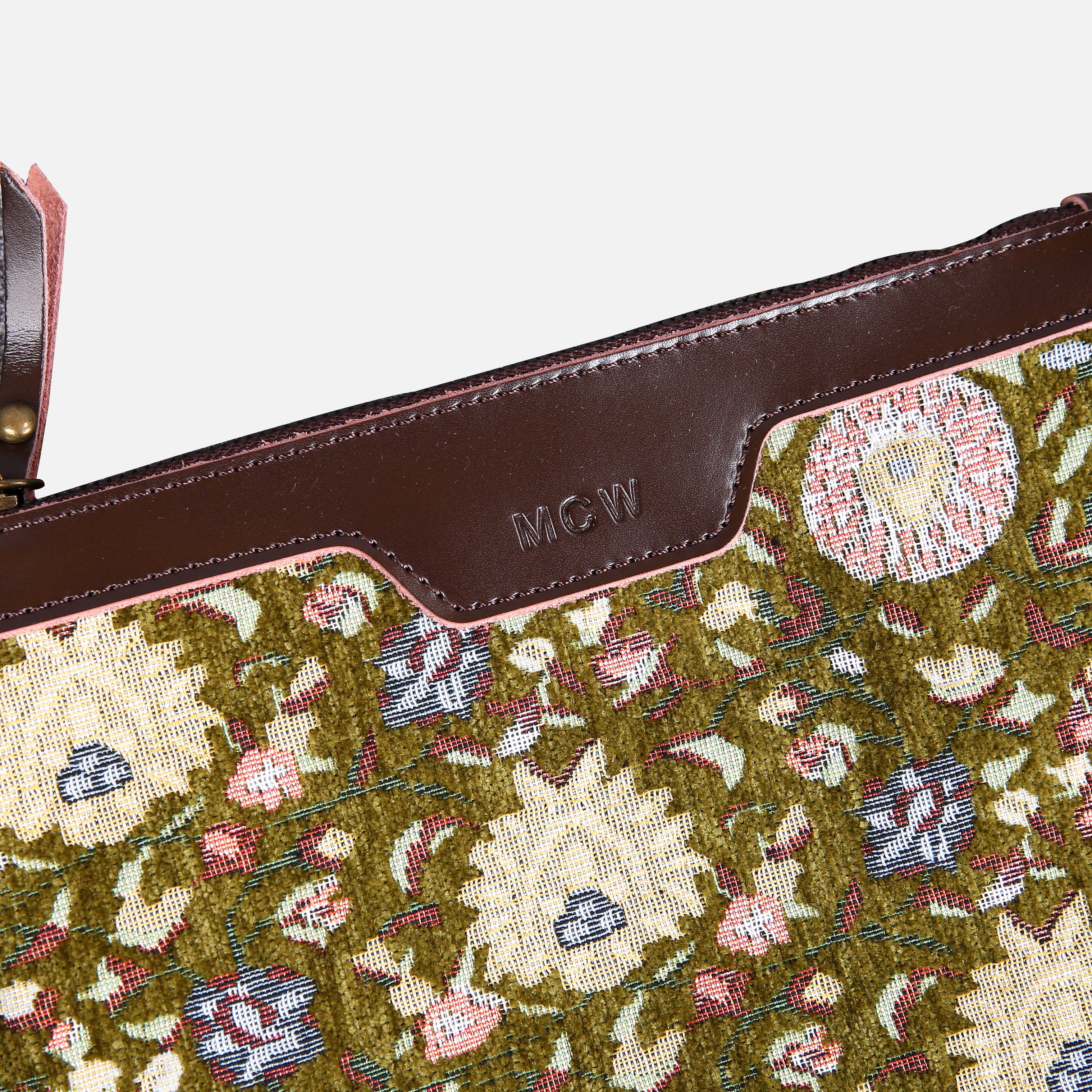 Oriental Avocado Wristlet Clutch carpet bag MCW Handmade-4