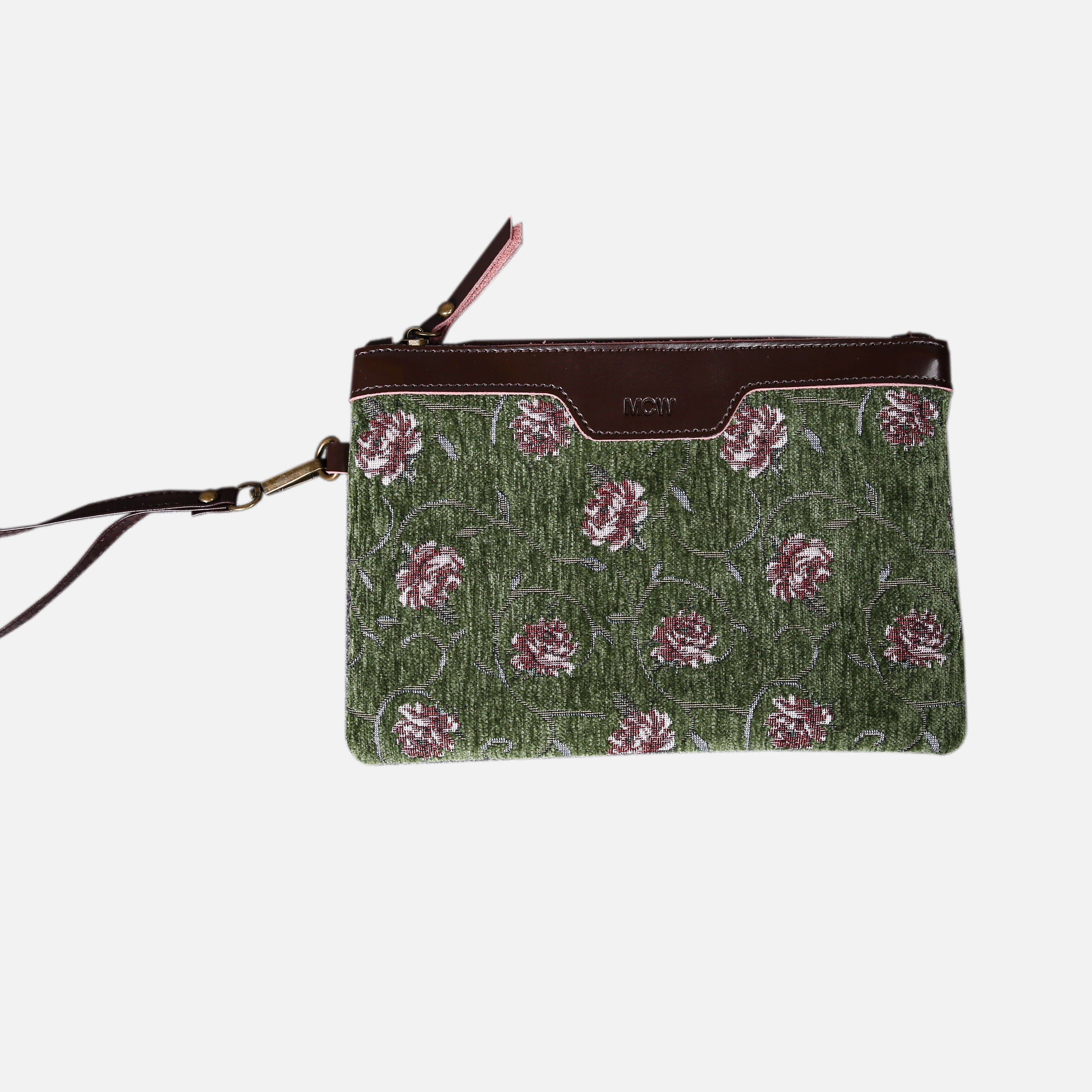 Climbing Rose Wristlet Clutch carpet bag MCW Handmade-1