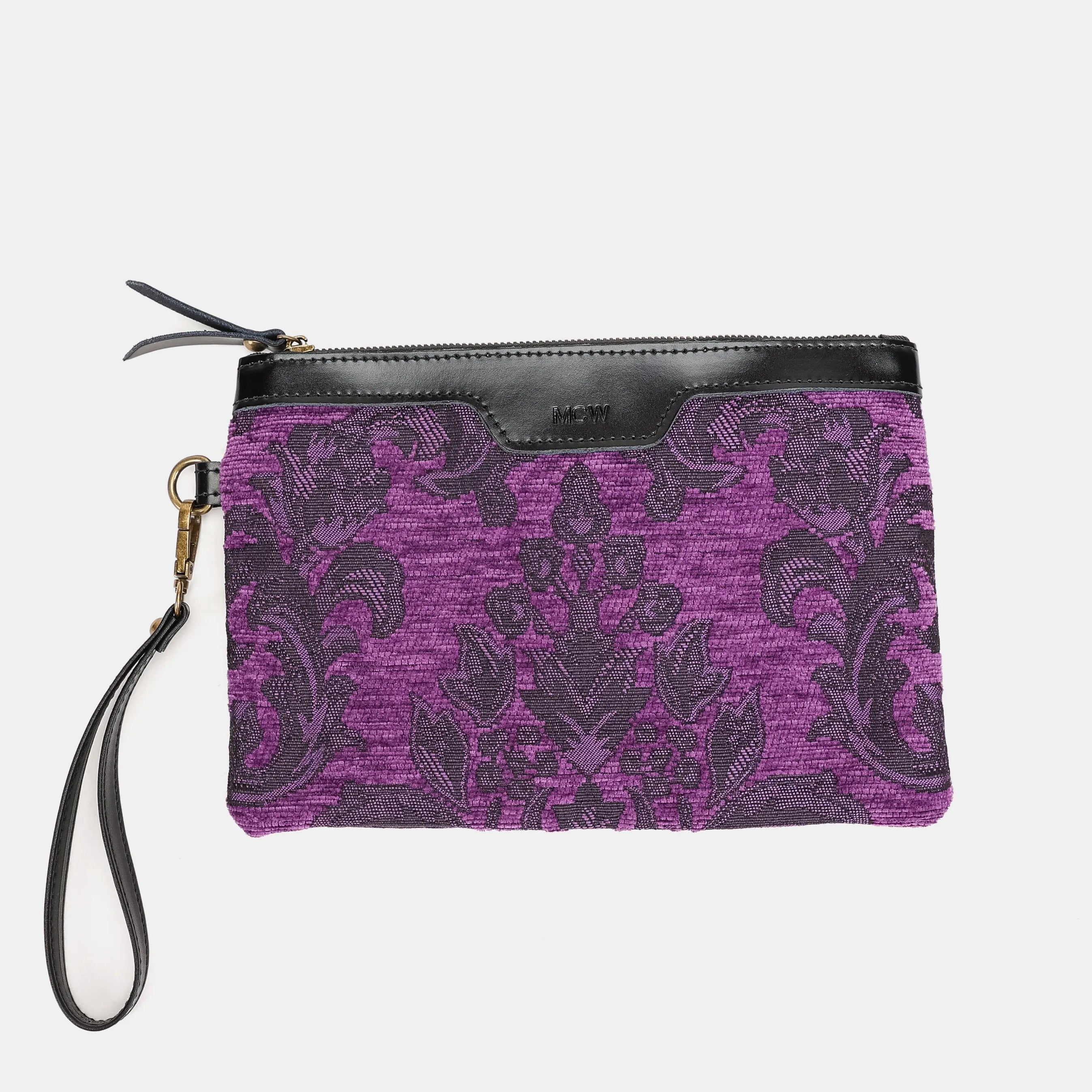 Victorian Blossom Purple Wristlet Clutch Carpetbag of America-main