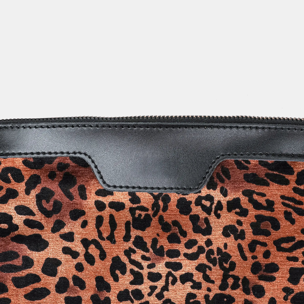 Leopard Classic Wristlet Clutch Carpetbag of America leather trim