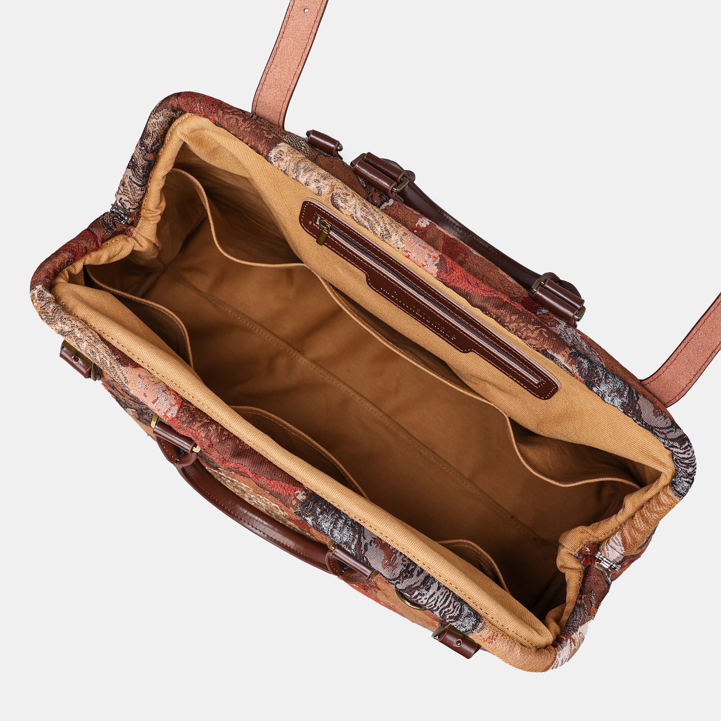 Abstract Brown Men's Carpetbag carpet bag MCW Handmade-7