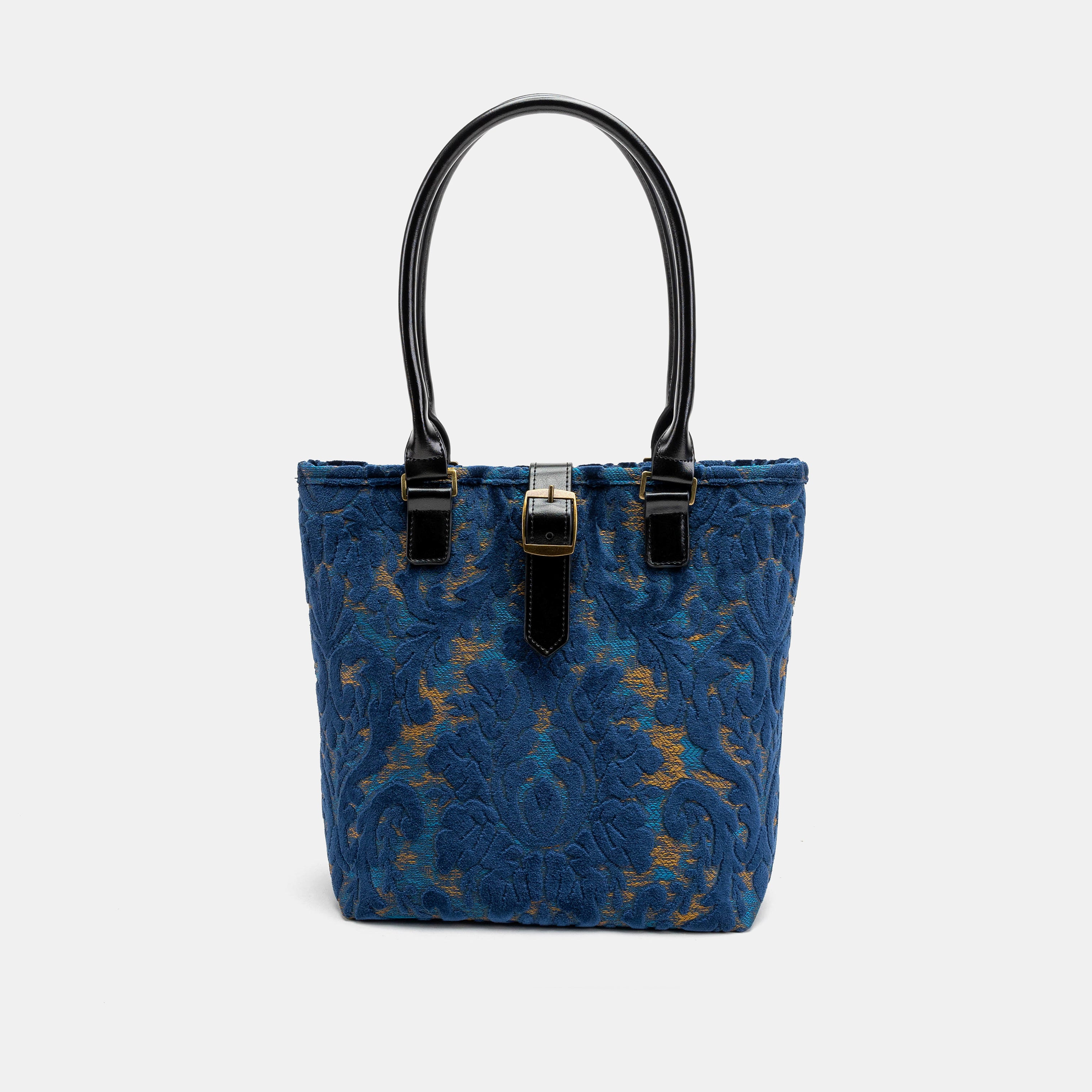 Burnout Velvet Navy Everyday Tote Bag Carpetbag main