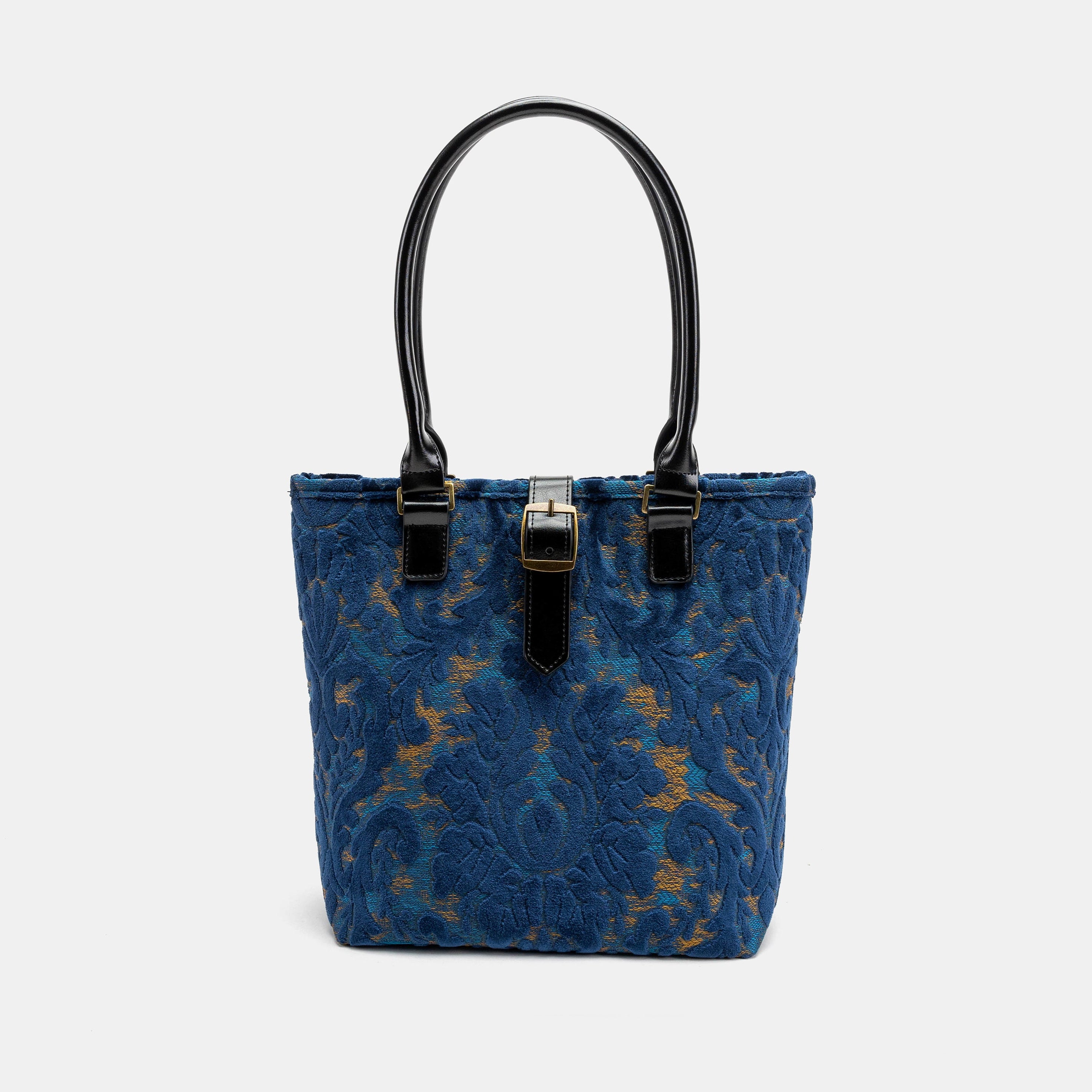 Burnout Velvet Navy Everyday Tote Bag Carpetbag main