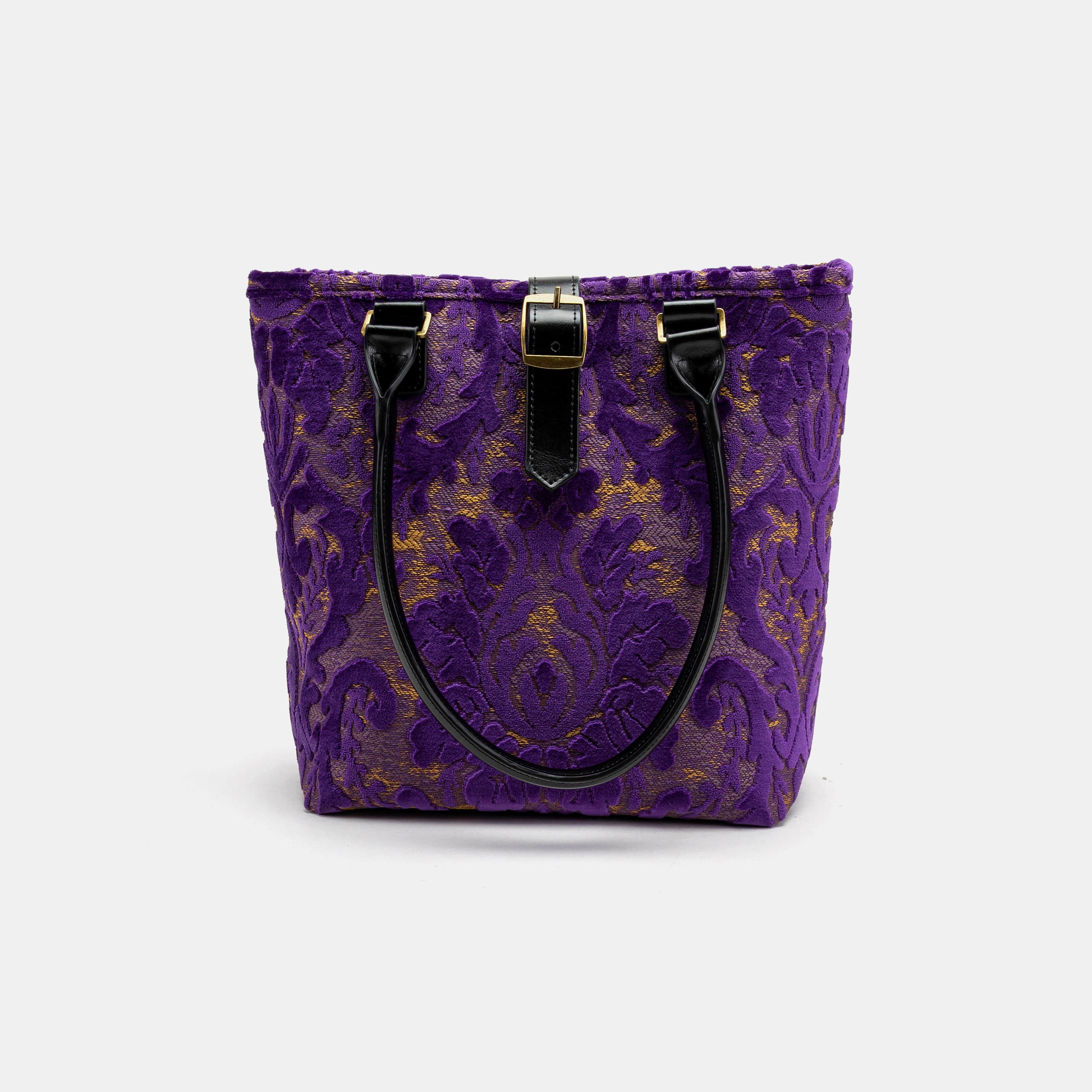 Burnout Velvet purple Everyday Tote Bag Carpetbagger Carpetbag of America with shoulder strap