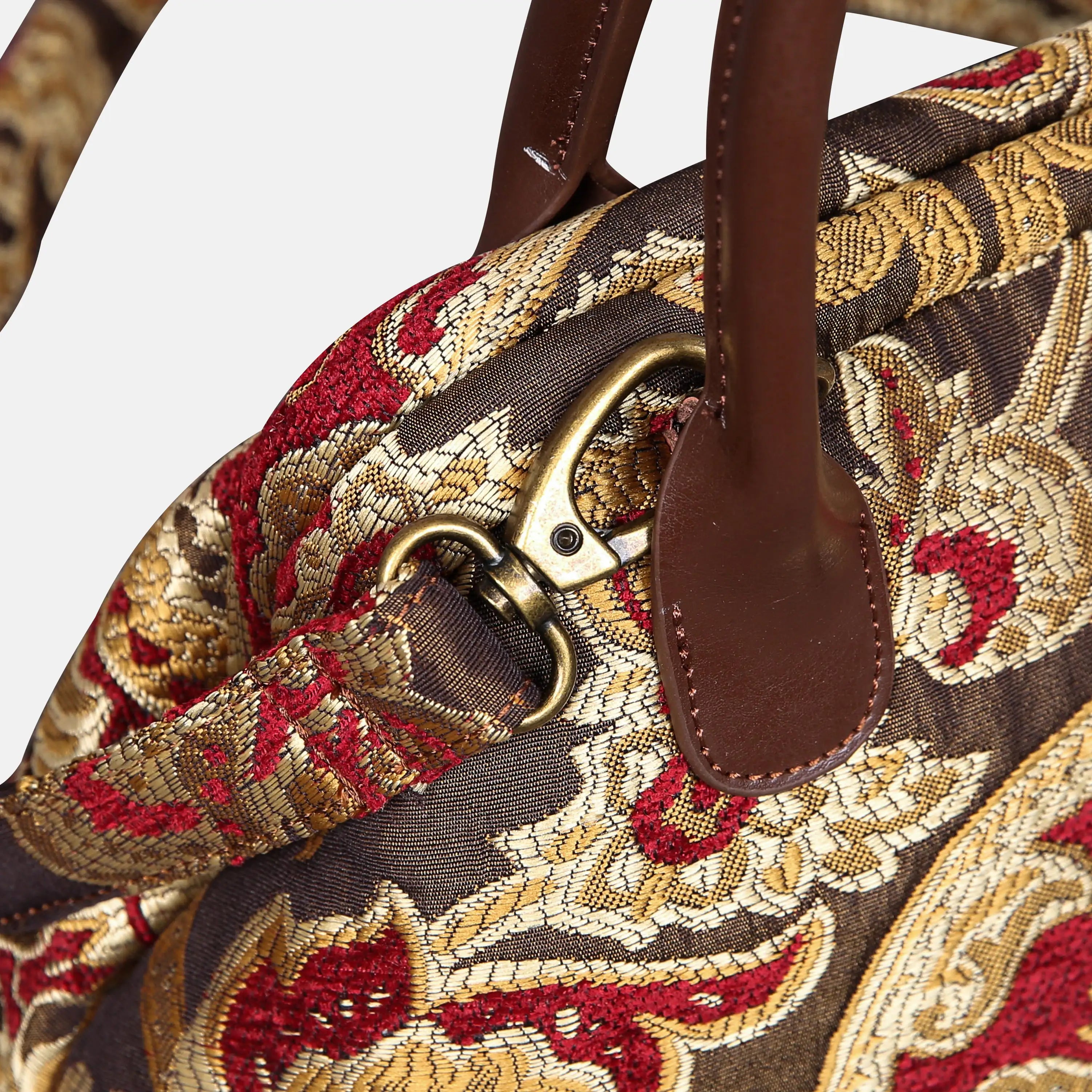 Cammino Gold Carpet Satchel carpet bag MCW Handmade of America buckle