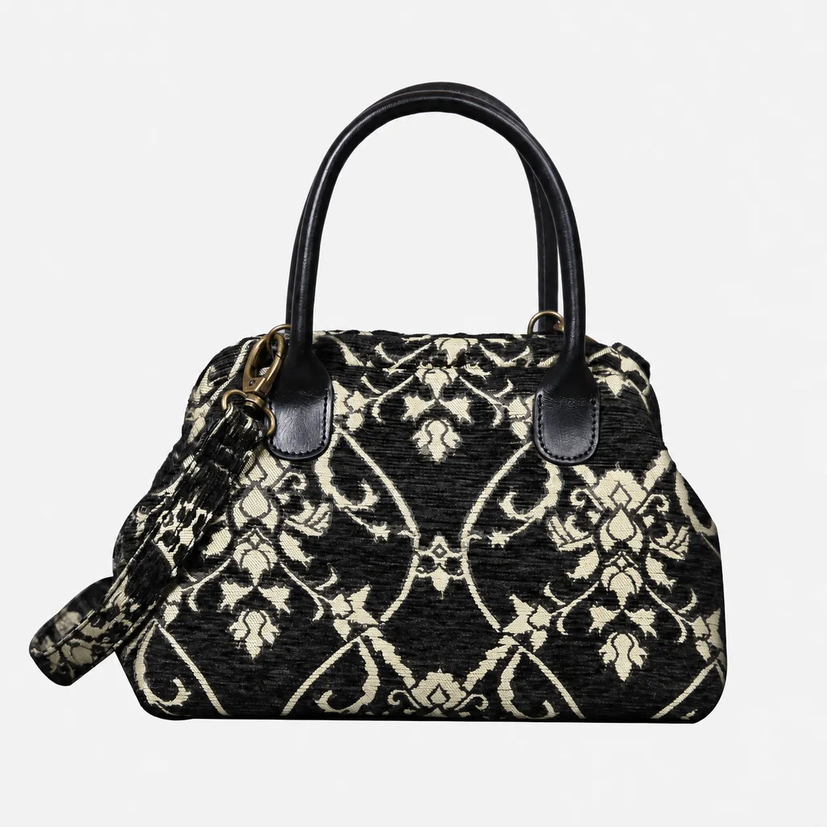 CARNABY Black/Dark Green Carpet Satchel carpet bag MCW Handmade of America main