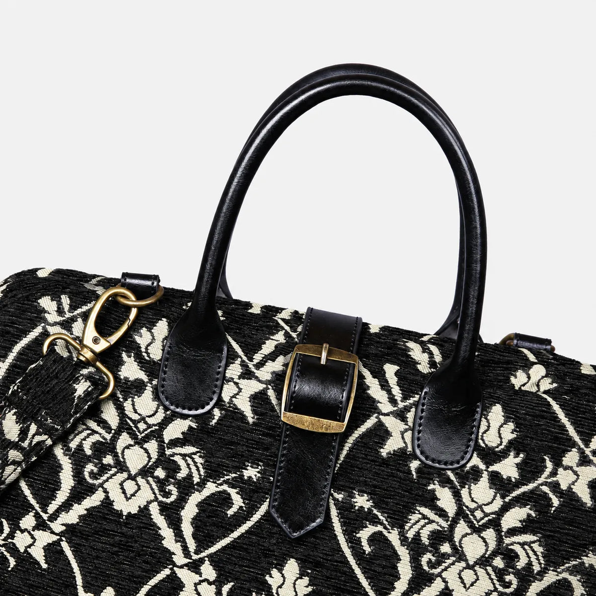 Carnaby Black Dark Green Mary Poppins Weekender Carpetbag of America buckle