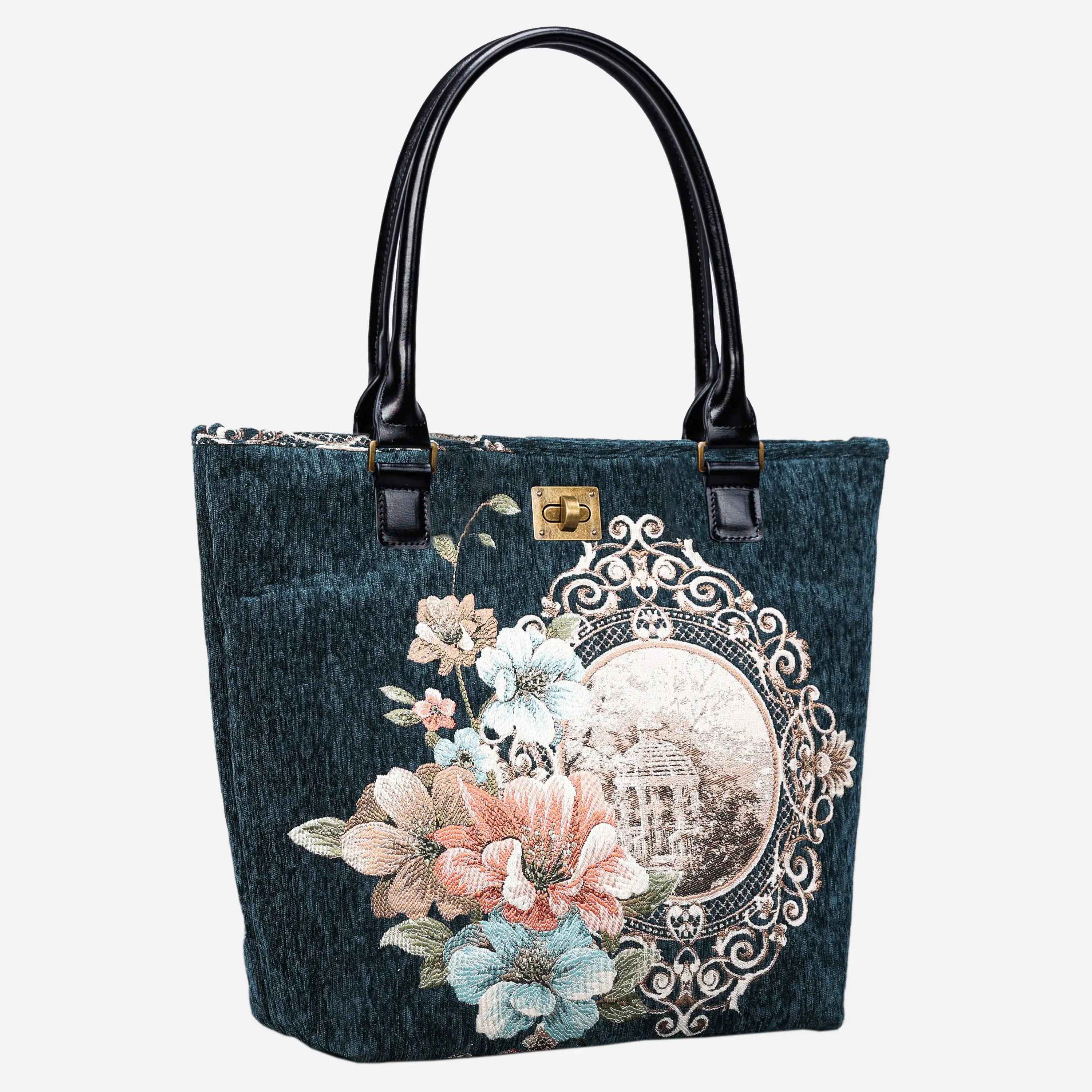 Chateau Cyprus Green Carpet Tote Shopper Carpetbag of America front
